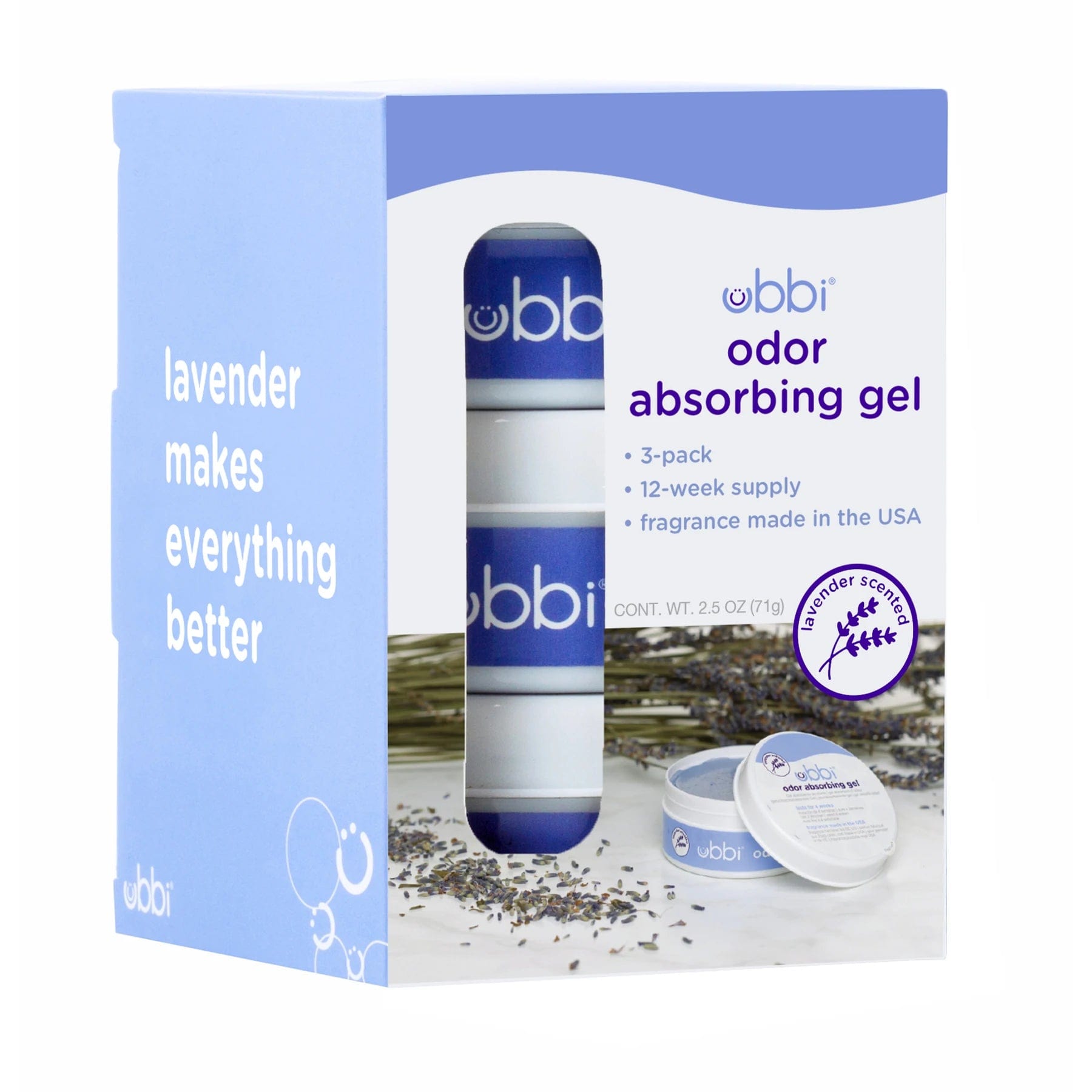 Ubbi Odor Absorbing Gel - Powerful Air Freshener for Home, Car & Office | Eliminates Bad Smells Naturally | Safe for Pets & Kids