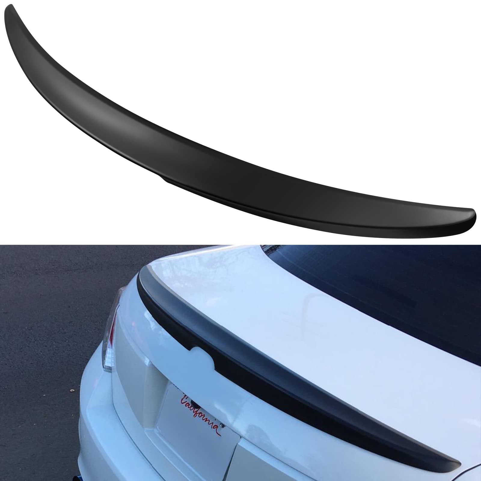 High-Quality Black ABS Rear Spoiler Wing for 2008-2012 Honda Accord Sedan - Trunk Lip Spoiler Accessory - Enhances Sporty Look & Aerodynamics for Street Racing & Custom Car Styling