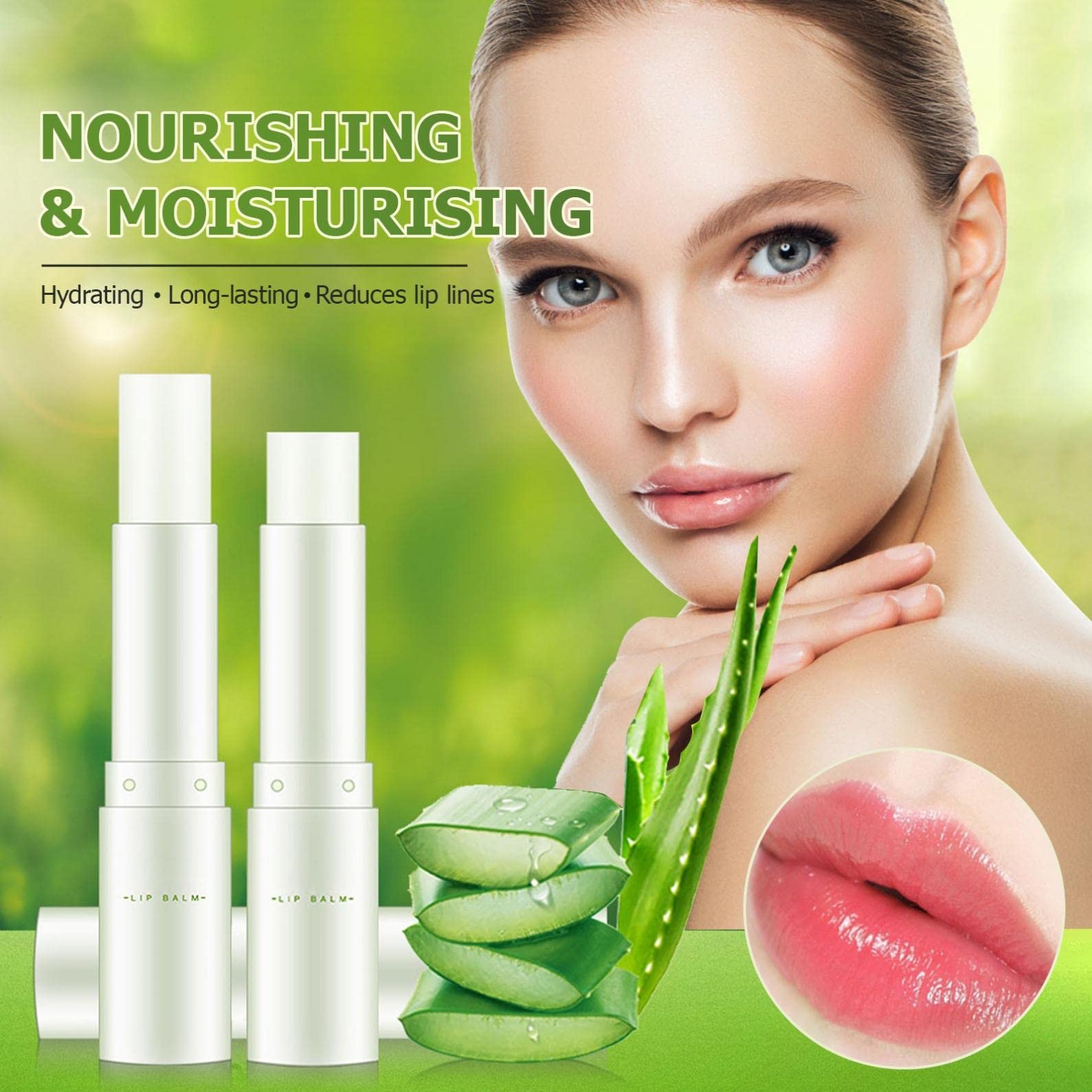 Natural Aloe Vera Lipstick with Long-Lasting Moisture | Hydrating Lip Balm with Aloe Essence | Nourishing Lip Care & Clear Lip Gloss for Dry Lips | Perfect for Daily Use, Makeup Routine & On-the-Go Hydration