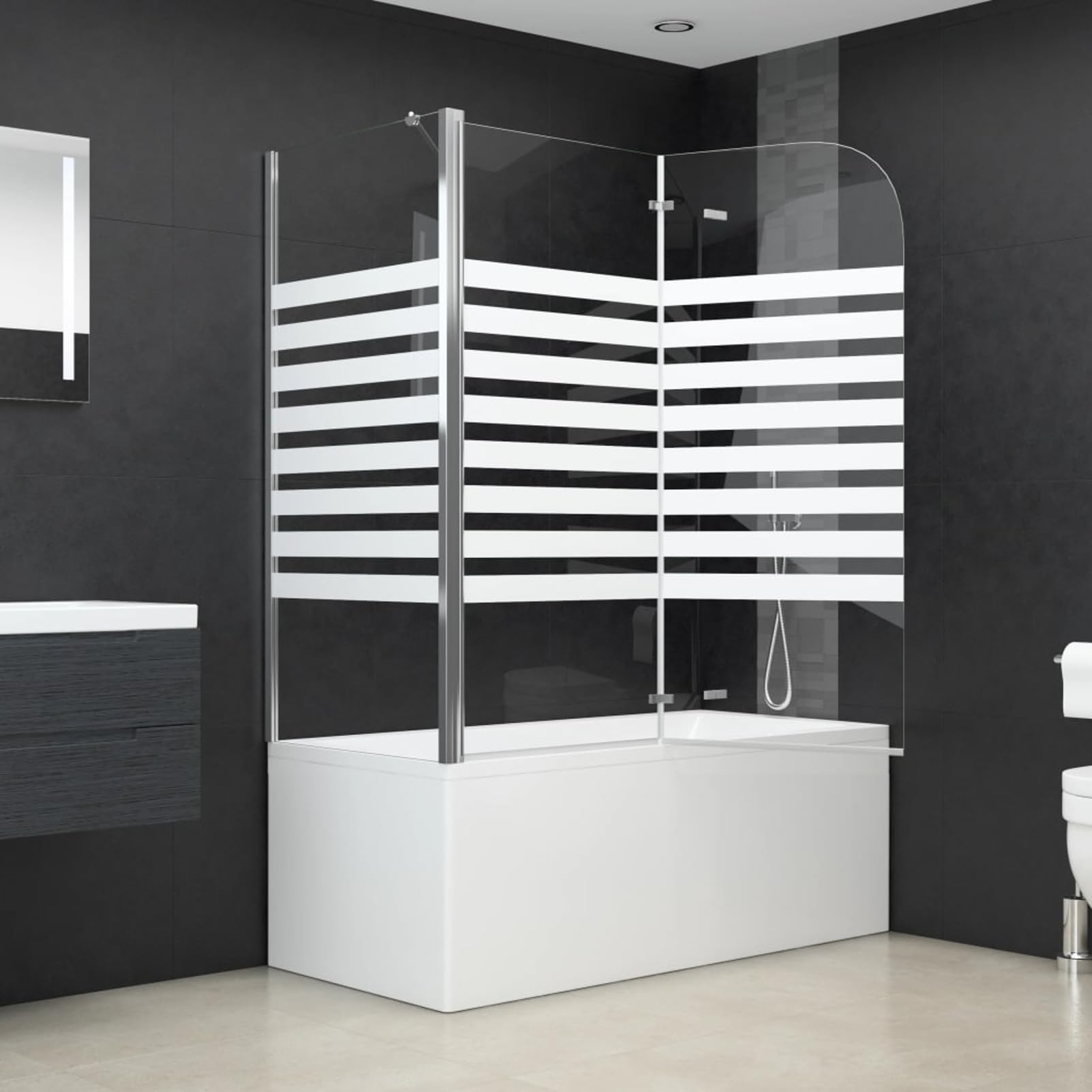 Tempered Glass Shower Panel Screen - 47.2