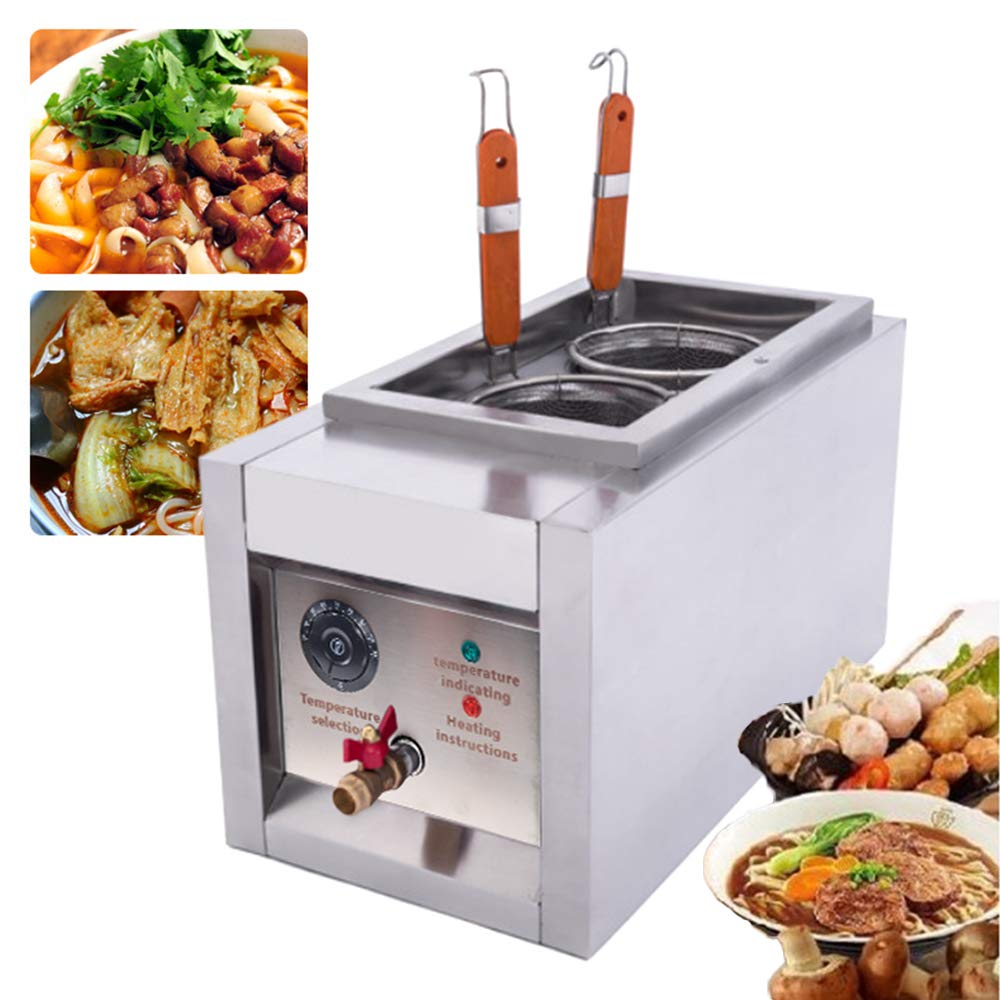 2000W Commercial Electric Pasta Cooker Machine - 110V Table Top Noodles Boiler with 2 Filters | Perfect for Restaurants, Catering & Home Kitchen Pasta Making