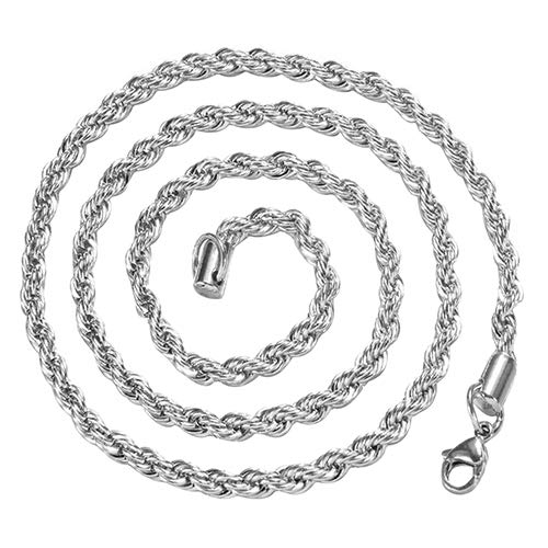 Stylish SANWOOD Sterling Silver Twist Chain Necklace for Women & Men - 24