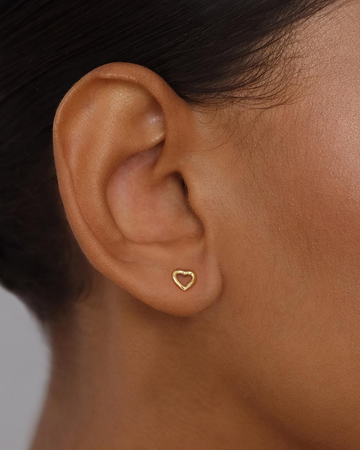 14K Solid Gold Pure Love Stud Earrings for Women - Dainty Heart Earrings for Everyday Wear, Gift for Her, Valentine's Day, Anniversary & Special Occasions