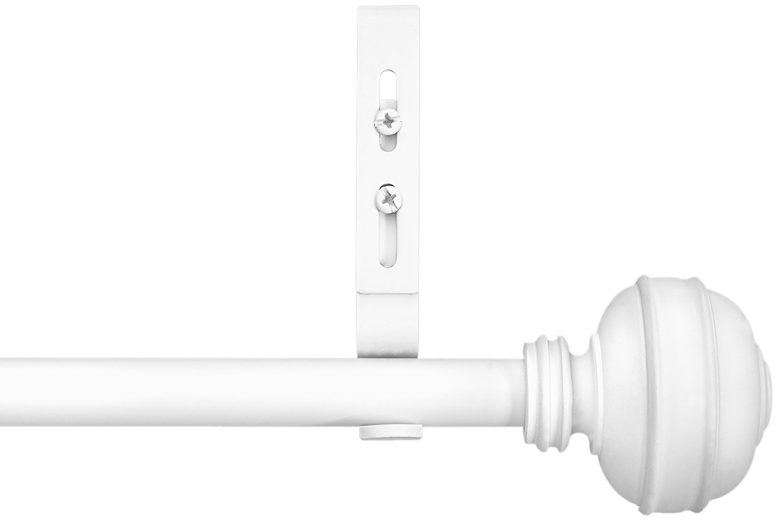 Adjustable Curtain Rods 98 to 144 Inches - White Knob End Cap Set for Living Room, Bedroom & Home Decor