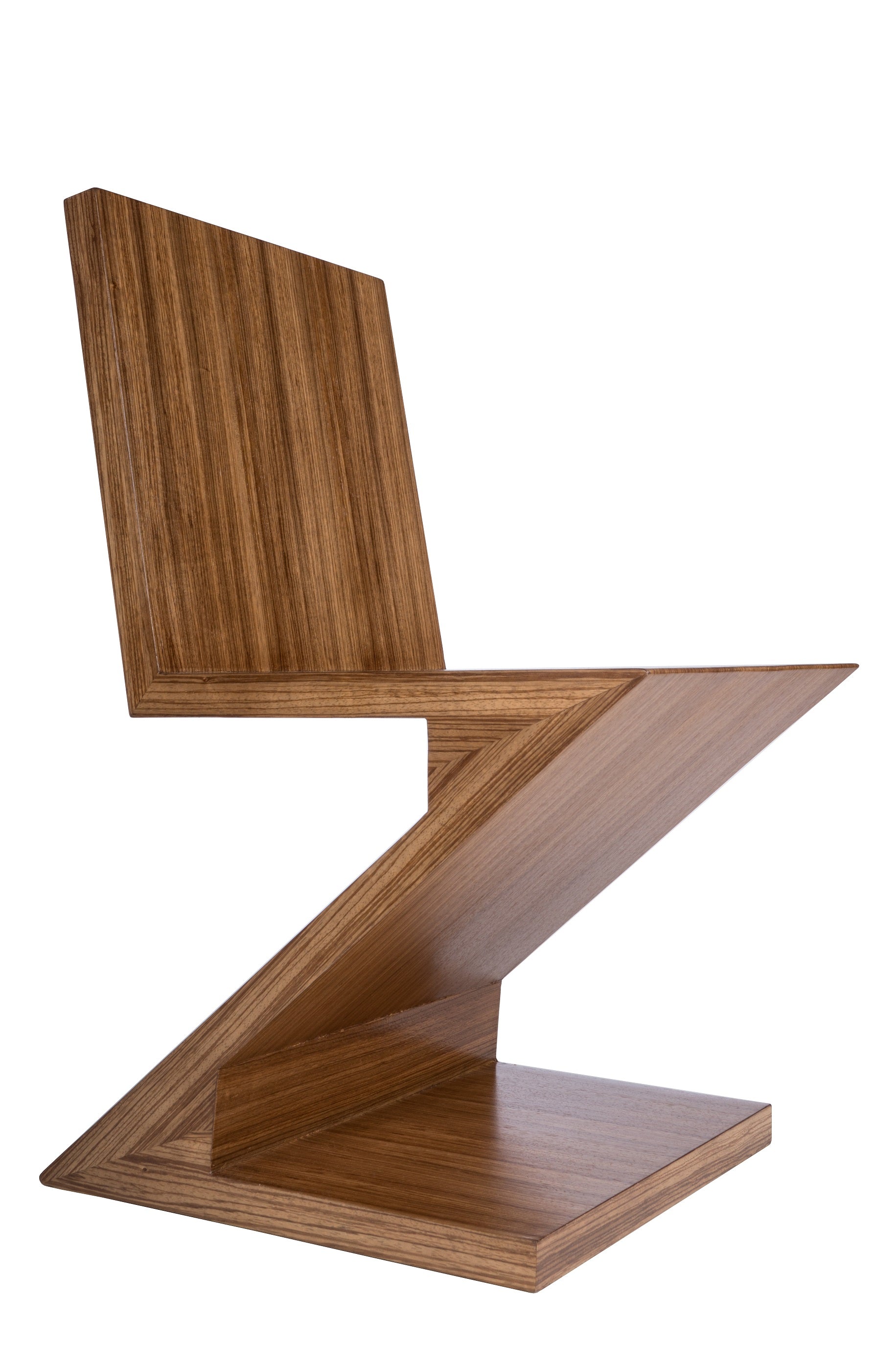 Brown Zig Zag Chair - Modern Wavy Design Accent Chair for Living Room, Bedroom, or Office Decor