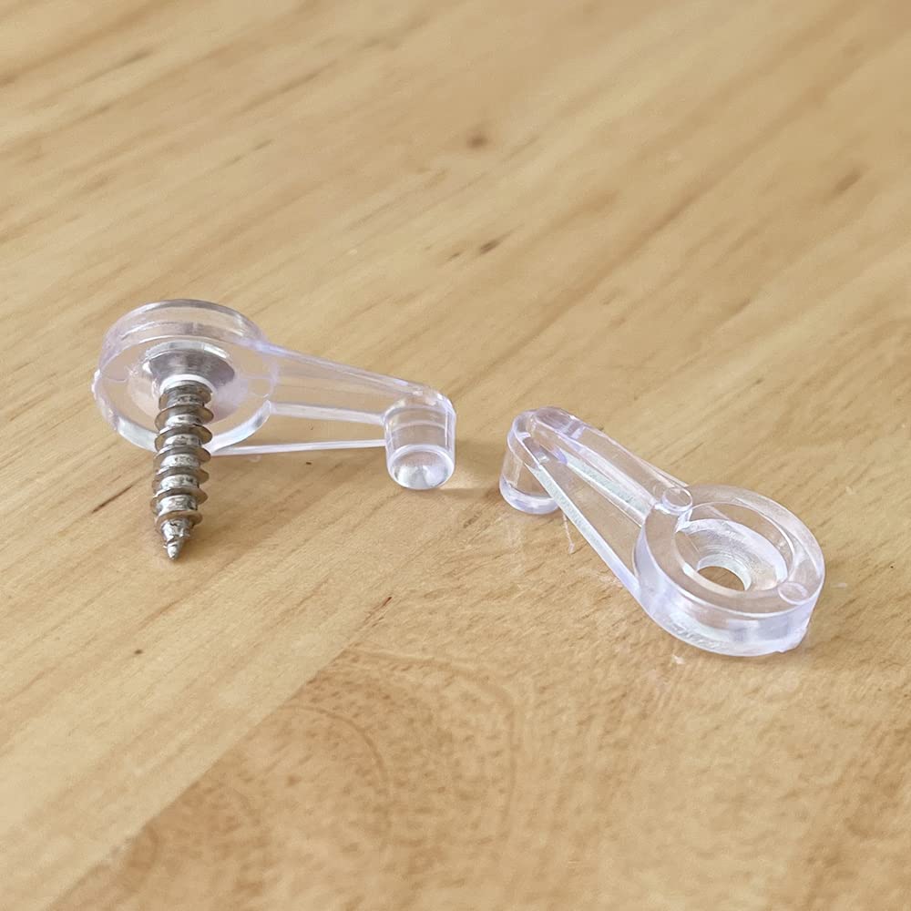 LLERRA 4mm Offset Glass Retainer Clips with Screws - 30 Pack Clear Cabinet Door Glass Fasteners for Secure Screen & Panel Installation in Kitchen, Bathroom & Office Furniture