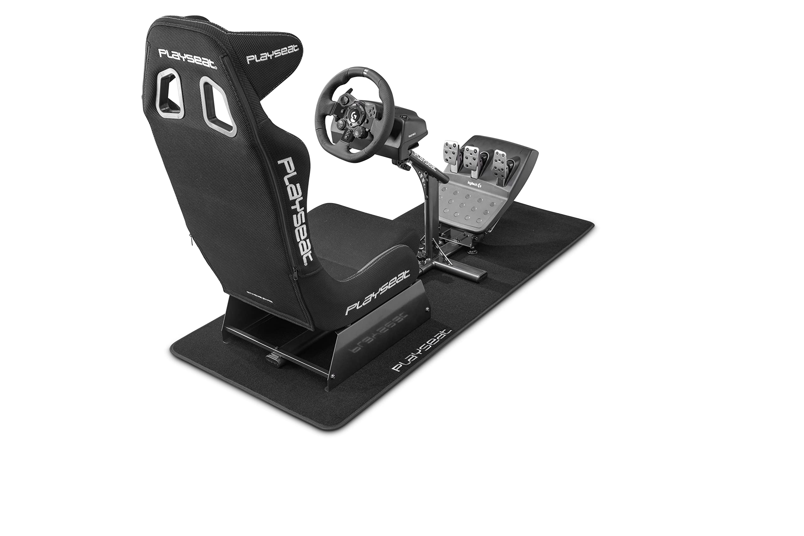 Playseat® XL Floor Mat for Racing Simulator - Non-Slip Gaming Chair Mat with Waterproof Surface, Perfect for Playseat Challenge & Evolution (Black) - Ideal for Home Racing Setup & Esports Gaming