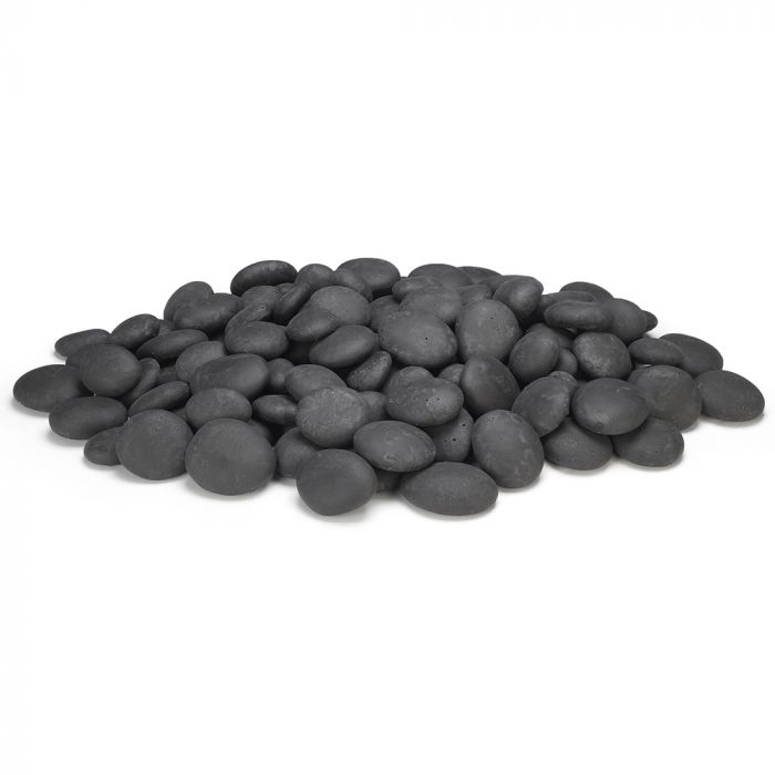 American Fyre Designs: Creekstones Black 20lbs - Premium Fire Pit Stones for Outdoor Fireplaces, Backyard Bonfires & Patio Decor - Perfect for Camping, Landscaping & Cozy Evenings