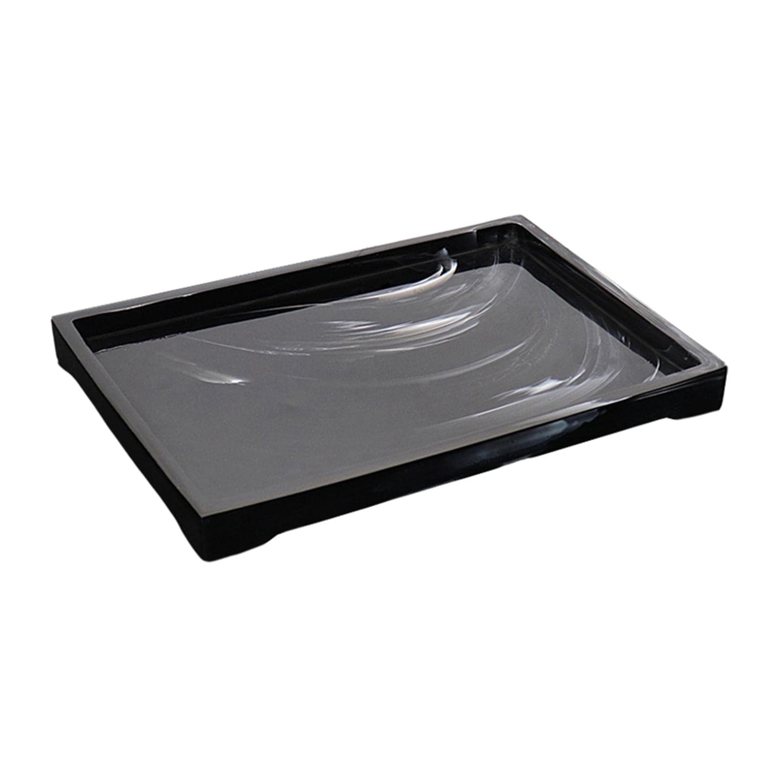 Bothyi Luxury Bathroom Vanity Tray - Elegant Resin Cosmetic Organizer for Perfume, Jewelry & Makeup - Decorative Dresser Countertop Storage Solution - Perfect for Master Bathroom, Guest Room & Spa Decor (Black)