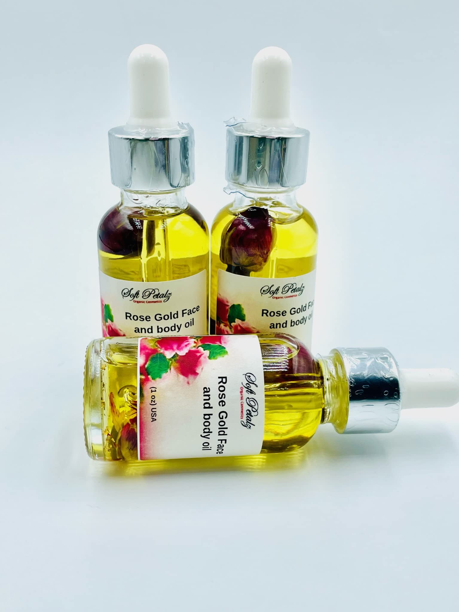Organic Rose Gold Facial Oil for Glowing Skin - Hydrating & Anti-Aging Face Serum | Perfect for Night Routine & Dry Skin Care
