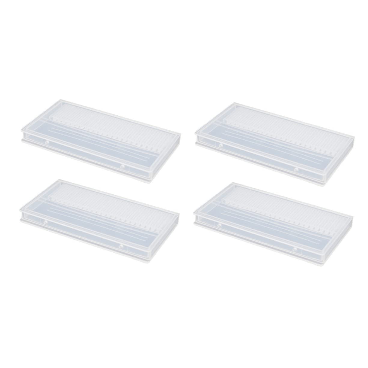 FOMIYES 4pcs Nail Drill Bits Storage Box - Manicure Grinding Head Organizer for Russian Manicure | Plastic Display Case for Nail Salon & Home Use