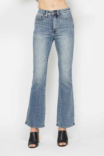 Judy Blue High Waisted Bootcut Jeans with Tummy Control, Back Embroidered Design & Functional Pockets - Perfect for Casual Wear, Office Outfits & Date Nights