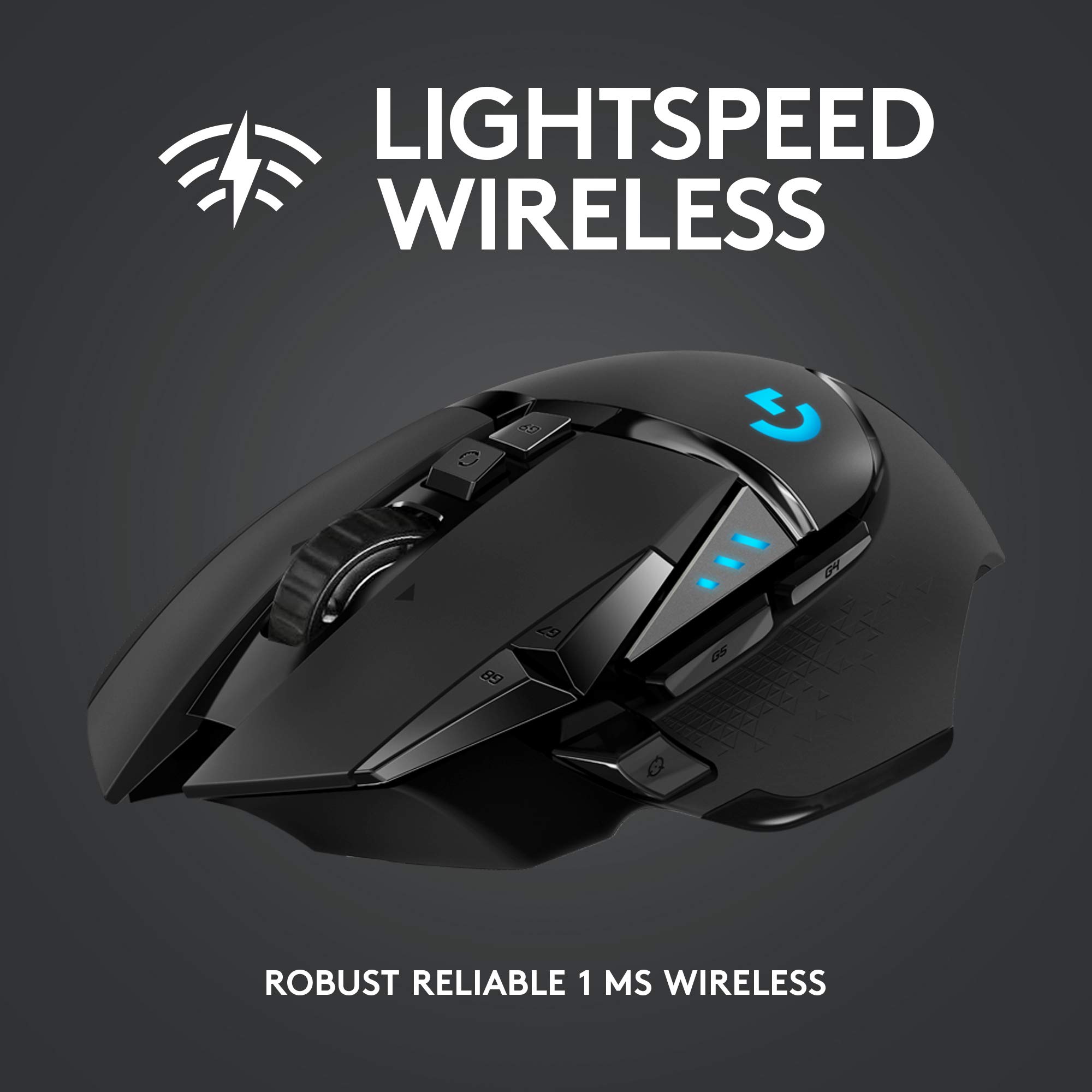 Logitech G815 RGB Mechanical Gaming Keyboard (Clicky) & G502 Lightspeed Wireless Gaming Mouse Bundle - Black | Hero 25K Sensor, PowerPlay Compatible, Adjustable Weights, LIGHTSYNC RGB | Perfect for PC Gaming, Esports & Streaming Setup