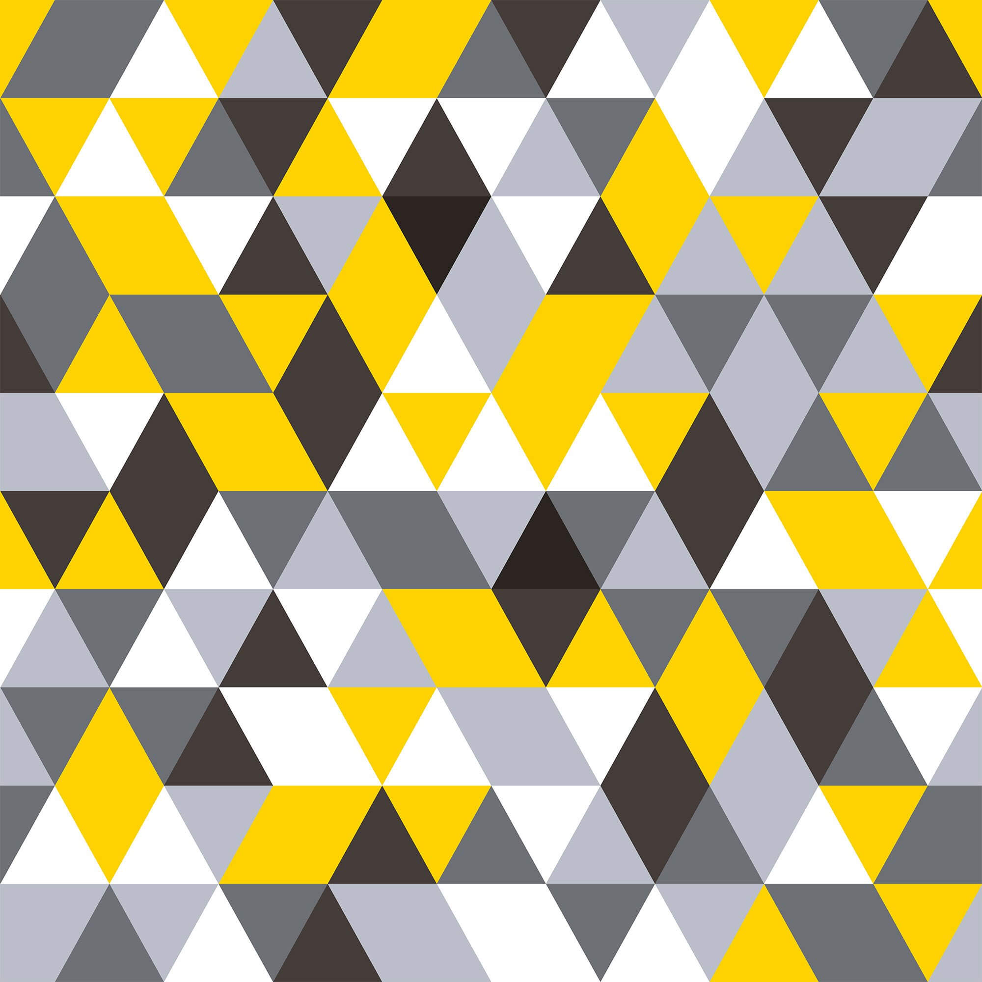 Yellow and Grey Geometric Triangle Peel and Stick Removable Wallpaper - Self-Adhesive Decorative Wall Covering for Bedroom, Living Room, Nursery, or Office Decor