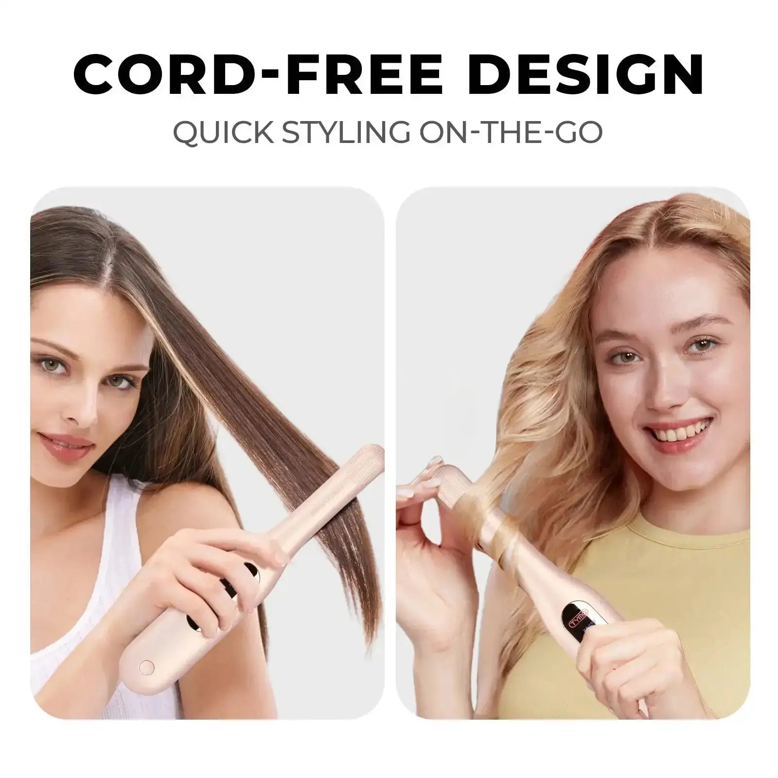 TYMO Clamgo Hair Straightener Brush - 2-in-1 Flat Iron & Styler for Frizz-Free, Smooth Hair at Home or Salon | Perfect for Travel, Daily Styling & Professional Use
