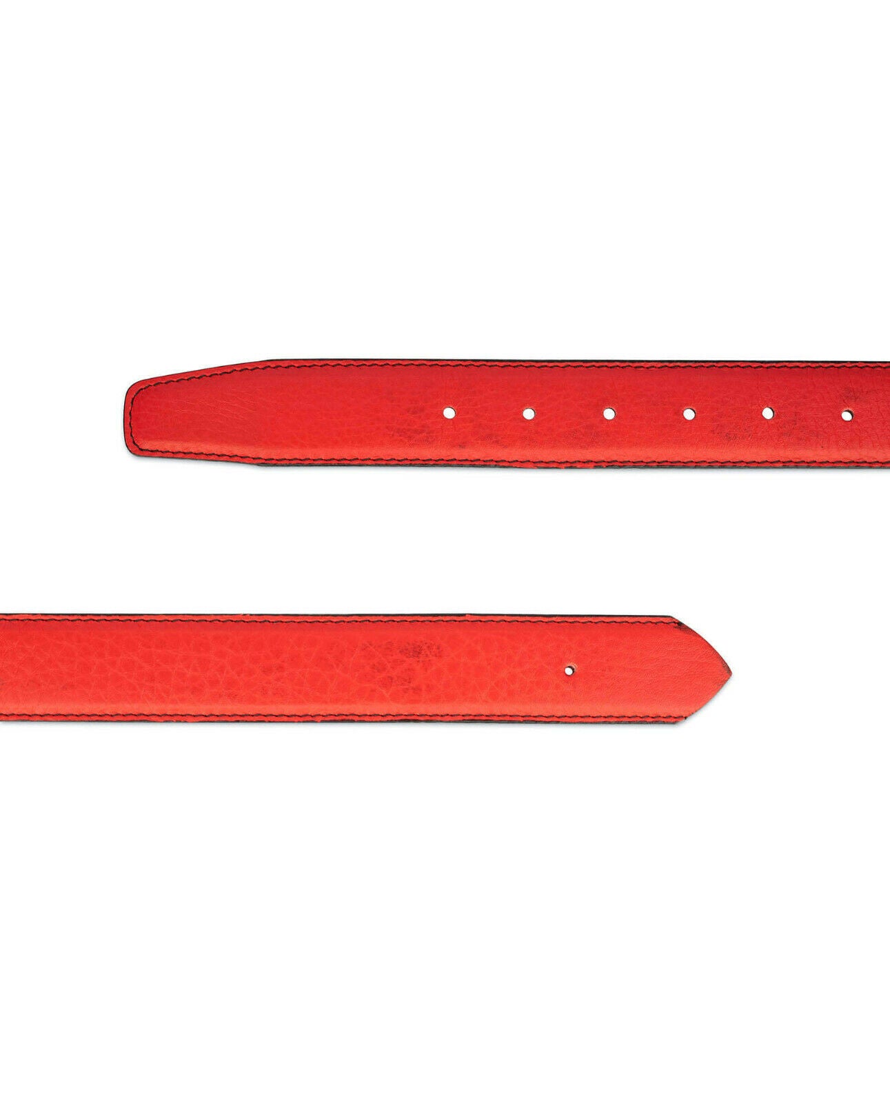 Montblanc Replacement Belt Strap 35mm - Genuine Leather Men's Red Dress Belt for Business & Formal Occasions
