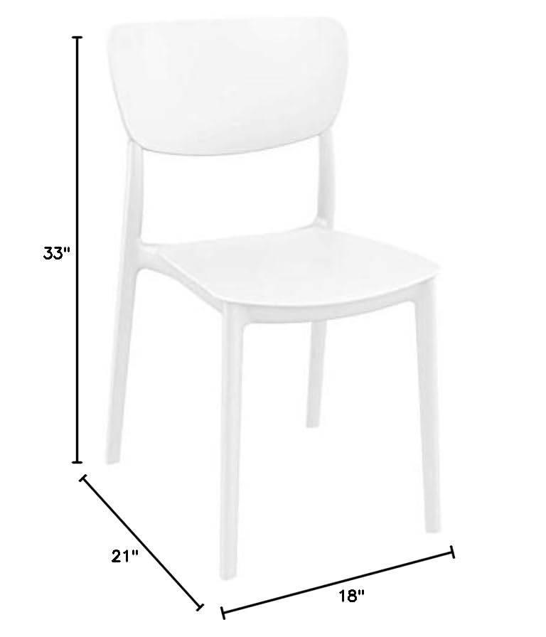White Compamia Monna Indoor Outdoor Dining Chairs (Set of 2) - Patio, Garden, Poolside, Restaurant & Home Dining Use