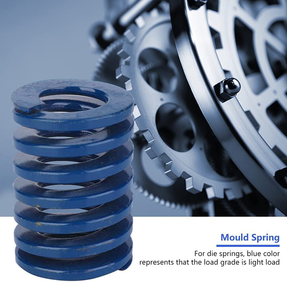 MroMax 3D Printer Die Springs - 12mm OD 25mm Long Compression Springs - High-Quality Spring Steel Spiral Stamping Mould Springs (Blue, 2Pcs) - Perfect for 3D Printer Bed Leveling and Bottom Connection - Ideal for 3D Printing, CNC Machines, and Industrial Stamping Applications