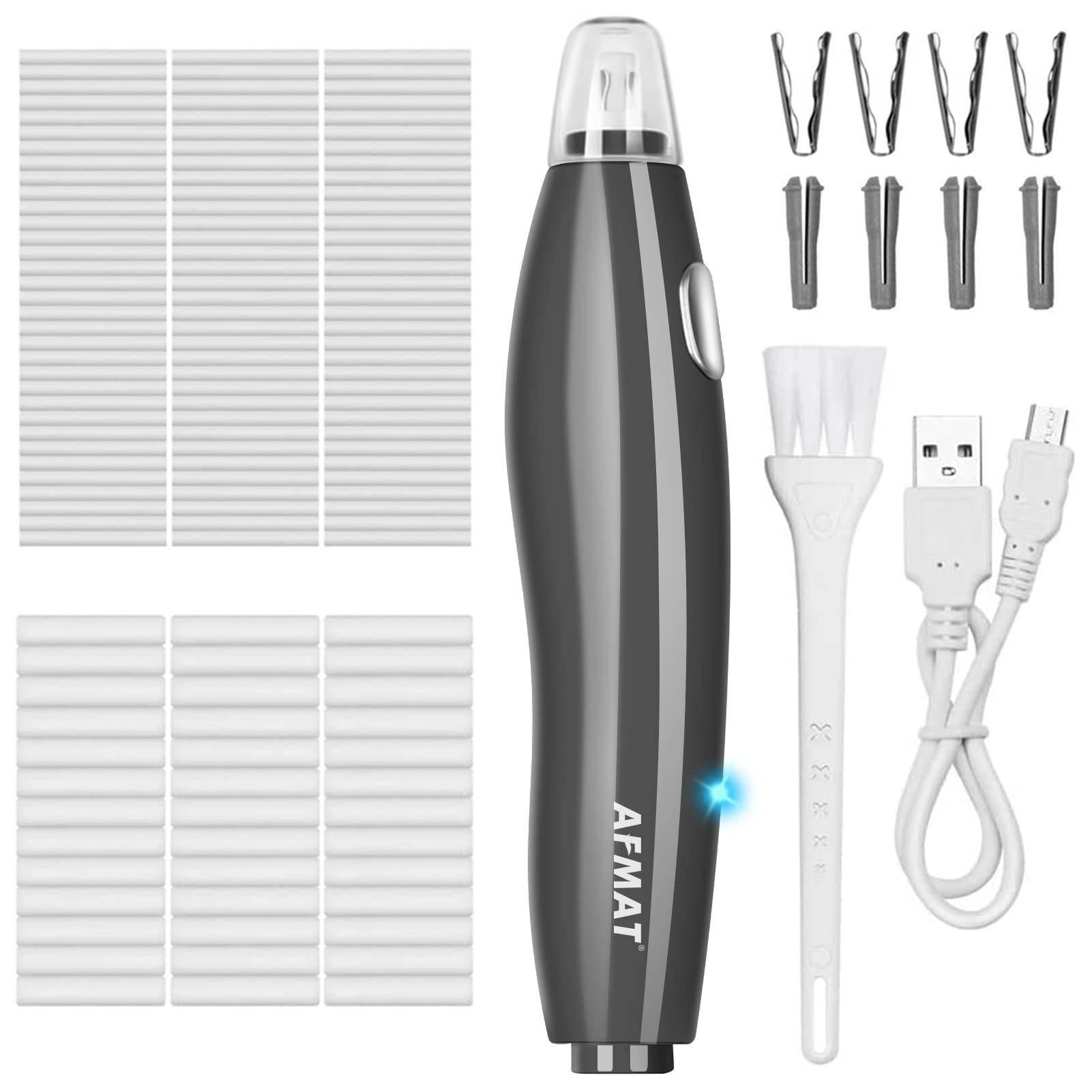 AFMAT Rechargeable Electric Eraser Kit with 140 Refills - Professional Battery-Operated Eraser for Artists, Drafting, Drawing Pencils, Crafts & Art Projects - Perfect for Sketching, Illustration & Detailed Artwork