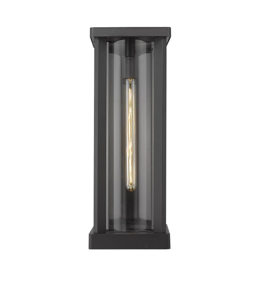 Z-Lite 1 Light Outdoor Wall Sconce 586B-BK - Black Exterior Wall Light Fixture for Porch, Patio & Entryway Lighting