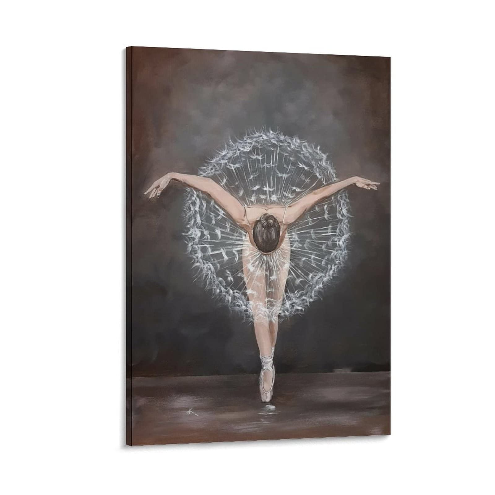 Dandelion Ballerina Aesthetic Wall Art - 20x30 Inch (50x75cm) Canvas Painting for Living Room & Bedroom Decor - Perfect for Home, Office, and Gift Giving