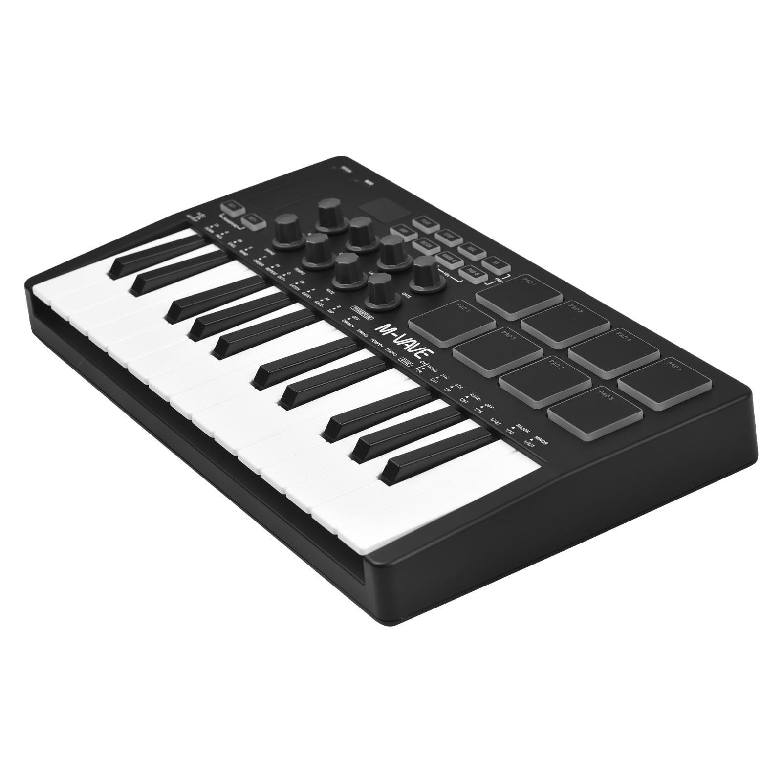 25-Key MIDI Controller Keyboard - Portable USB MIDI Keyboard with 25 Velocity-Sensitive Keys, 8 RGB Backlit Pads & 8 Knobs - Perfect for Music Production, DJing & Home Studio Recording