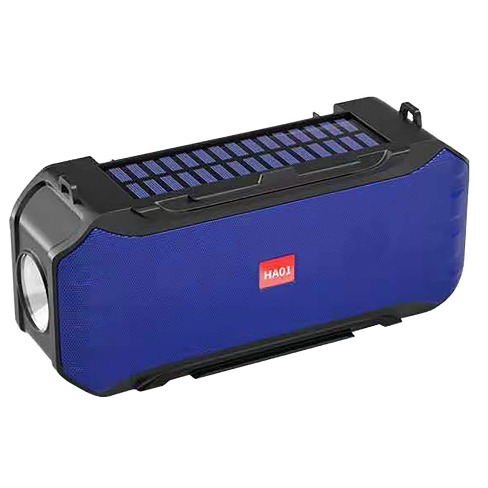 Portable Solar Wireless Bluetooth Speaker with FM Radio, Multi-Function Flashlight & Waterproof Design - Perfect for Outdoor Camping, Hiking, Beach & Emergency Use (Blue)