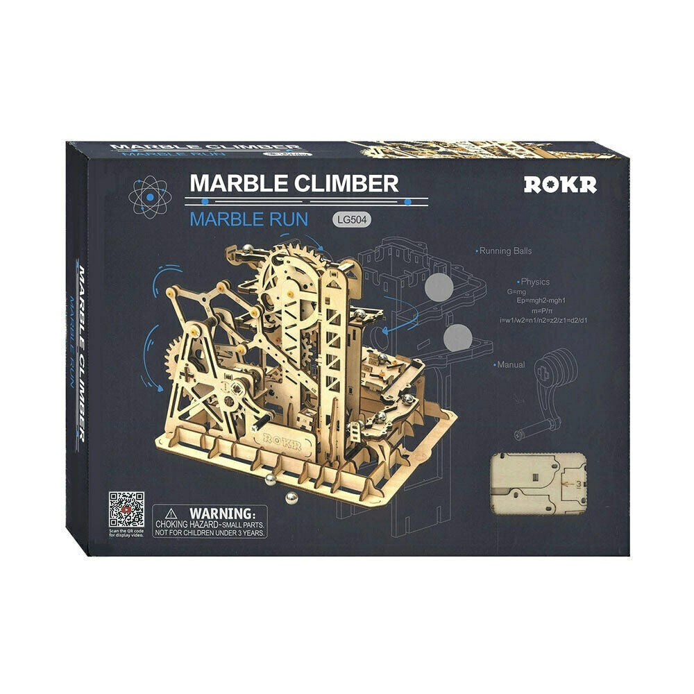 3D Marble Run Wooden Construction Kit - STEM Educational Toy for Kids, Marble Climber Building Set by Robotime - Perfect for Classroom, Home Play & Creative Learning Activities