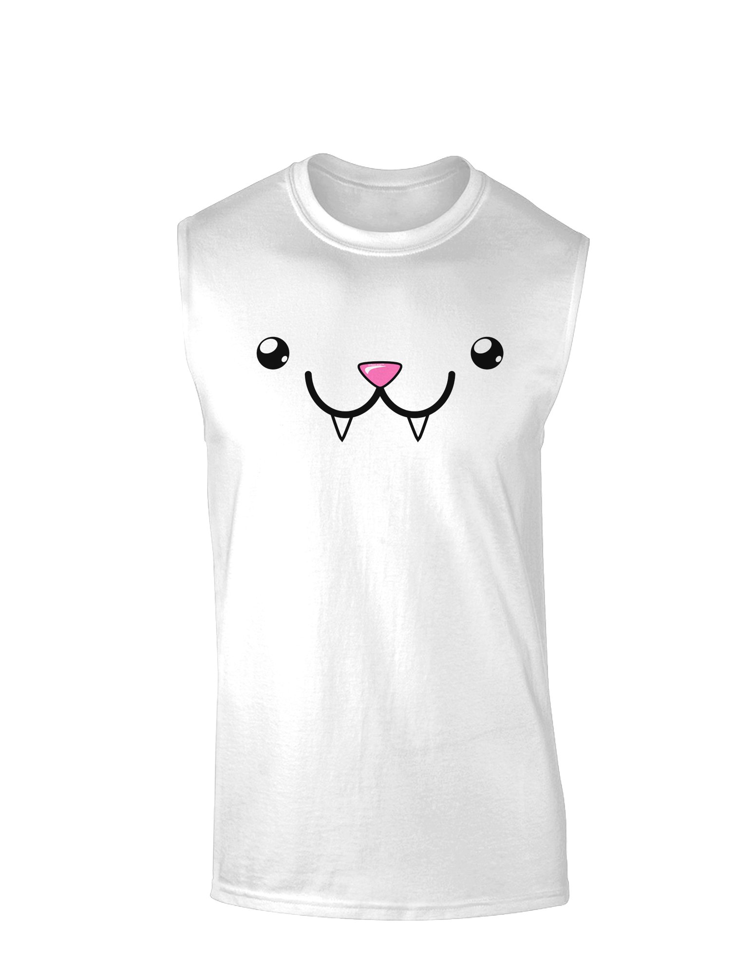 TooLoud Kyu-T Face - Fangs the Vampire Bat Graphic Muscle Shirt for Men | Cool Vampire Bat Design Workout & Gym T-Shirt | Perfect for Halloween, Cosplay & Gothic Fashion