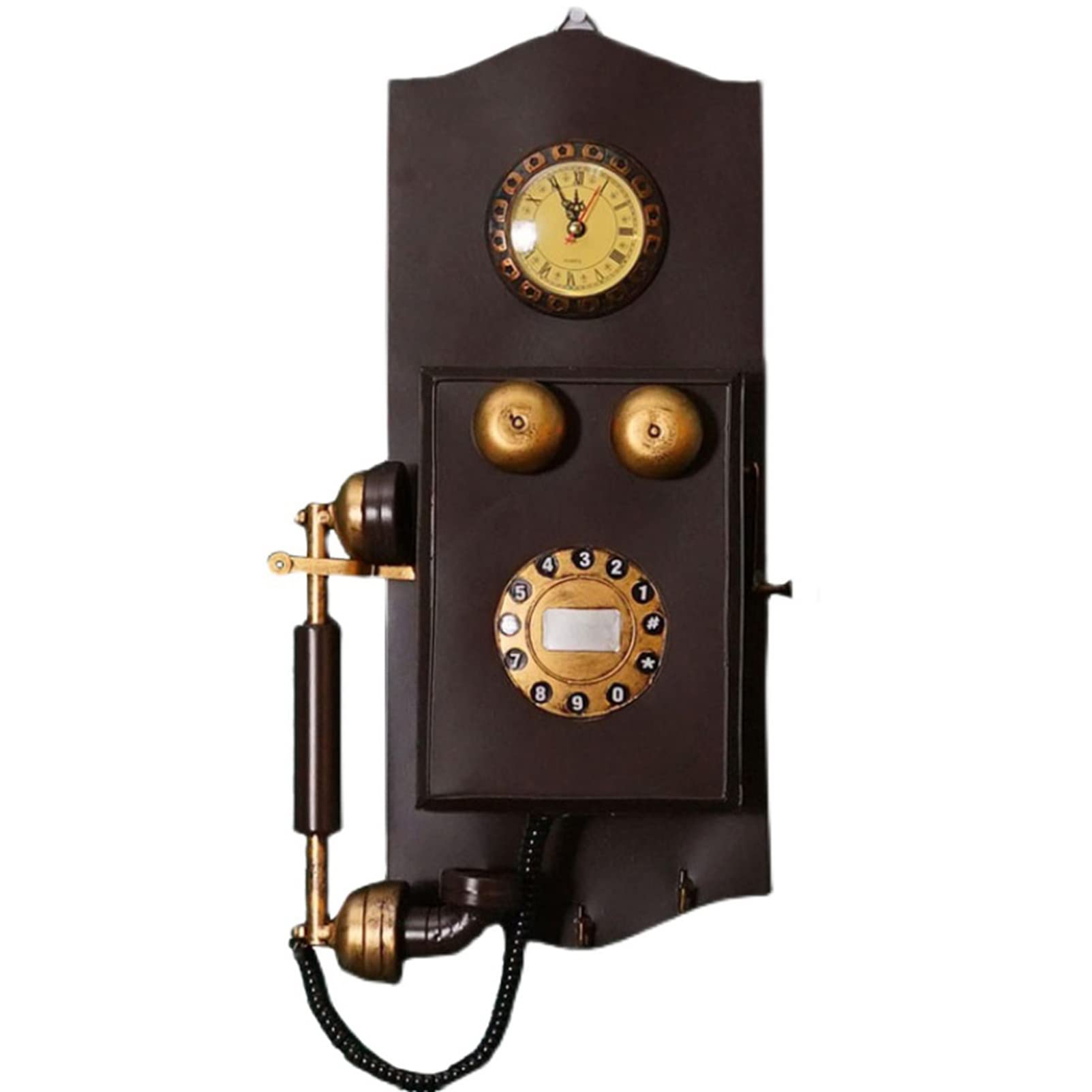 Vintage Wall-Mounted Rotary Telephone - Classic Antique Iron Landline Phone for Home & Office Decor | Retro Home Décor, Man Cave, Themed Restaurant, Photography Prop
