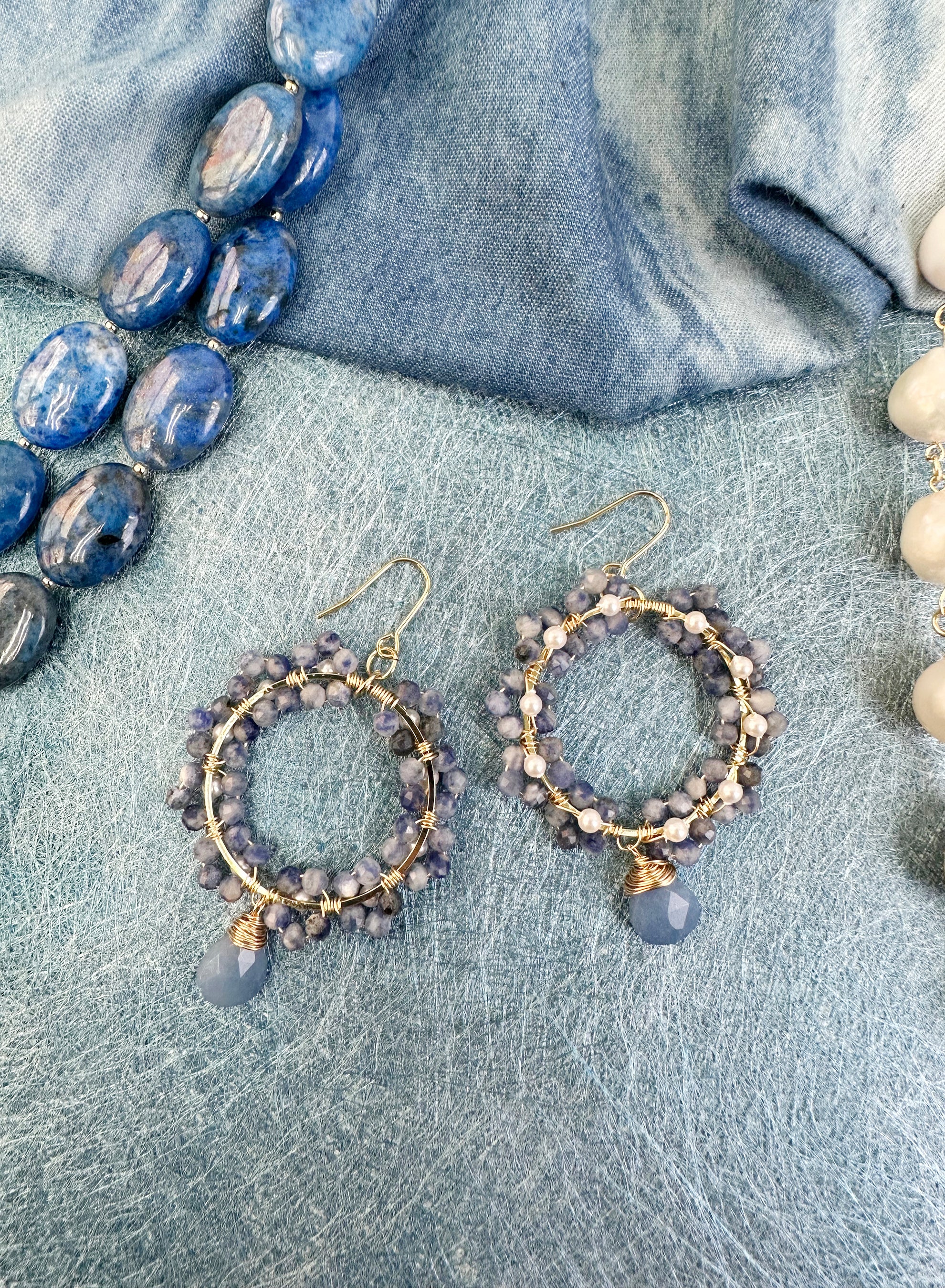 Blue Sodalite Dangle Earrings for Women | Handmade Gemstone Jewelry | Boho Chic Accessories for Parties & Date Nights