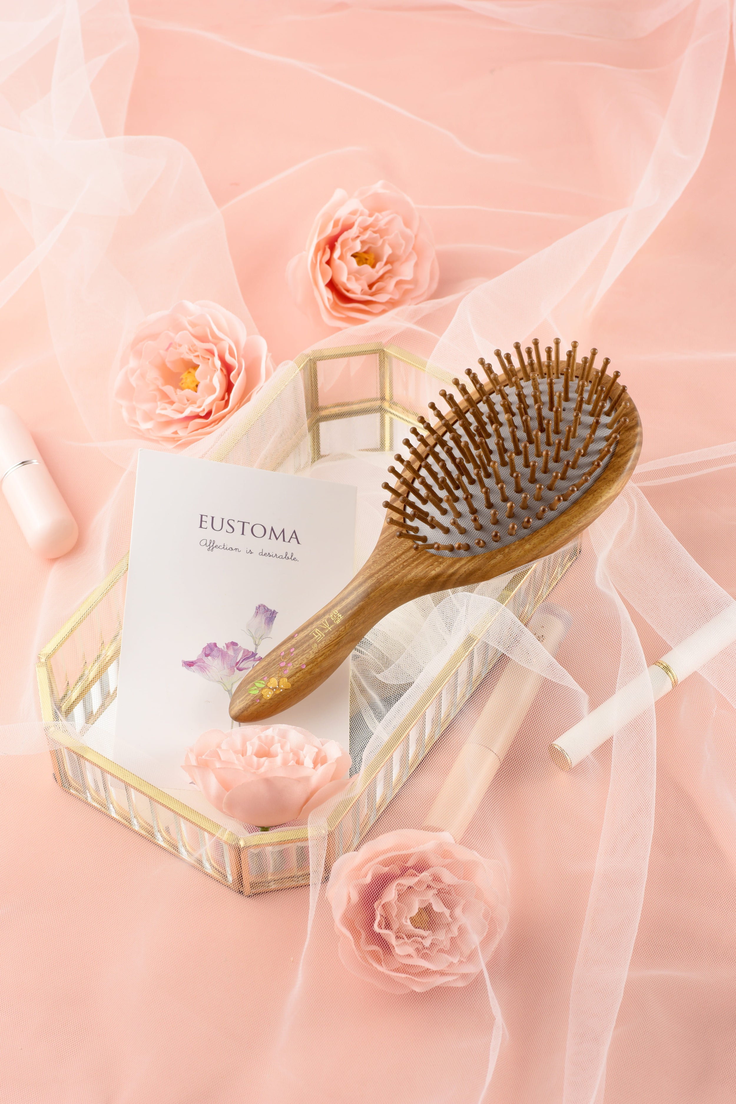 Verawood Cushion Hair Brush - Gentle Detangling & Styling for All Hair Types - Perfect for Home, Salon & Travel Use