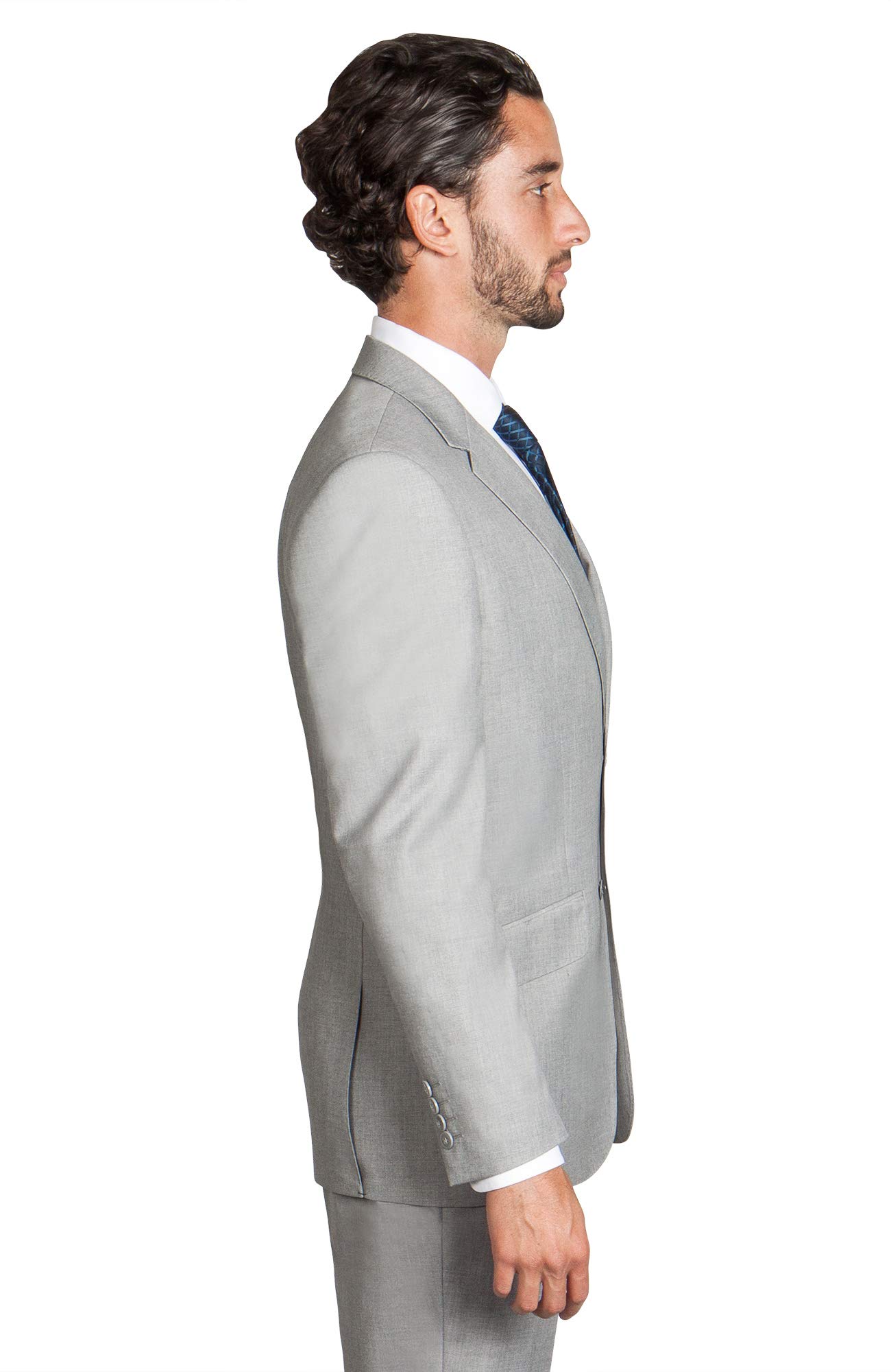 Modern Fit 2-Piece Italian Wool Suit for Men - Slim Fit Blazer & Dress Pants Set - Business Formal Attire for Weddings, Office & Special Occasions
