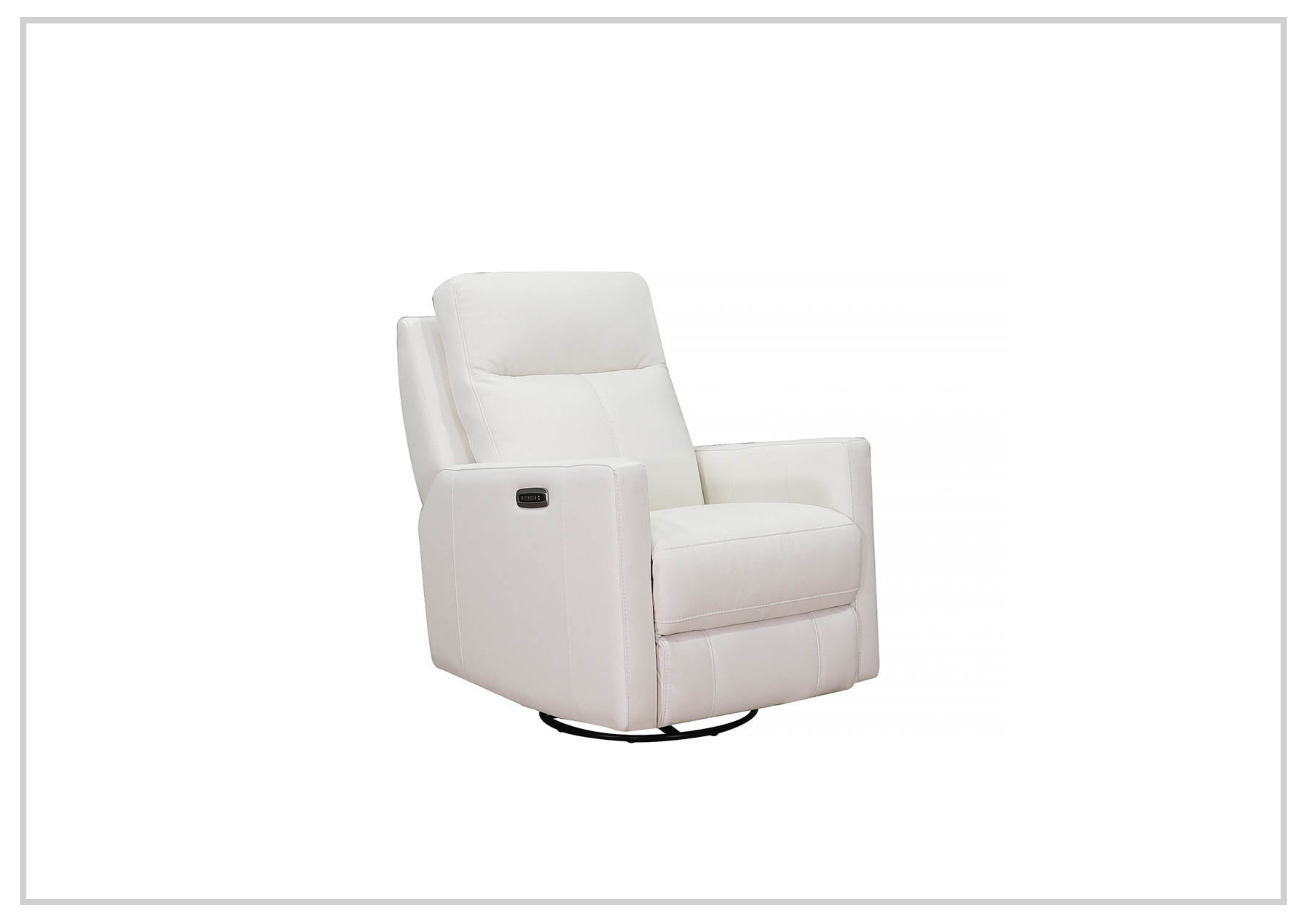 Hydeline Vienna Power Swivel Glider Recliner Chair with Adjustable Headrest - Genuine Leather Living Room Seating for Home Theater, Gaming & Relaxation