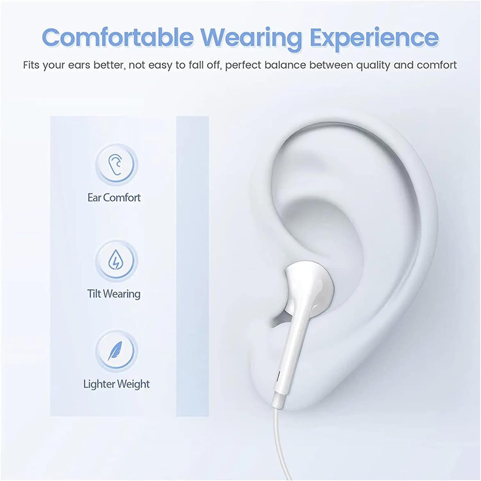 2 Pack MFi Certified Wired Headphones with Microphone & Volume Control - 3.5mm Earbuds Compatible with iPhone, iPad, iPod, Computer, MP3/4 & Android Devices | Perfect for Gaming, Workouts, Commuting & Online Classes
