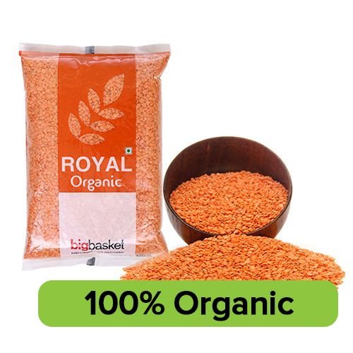 Organic Red Masoor Dal 500g - Premium Whole Red Lentils | High Protein, Gluten-Free, Vegan | Perfect for Soups, Curries & Indian Cuisine