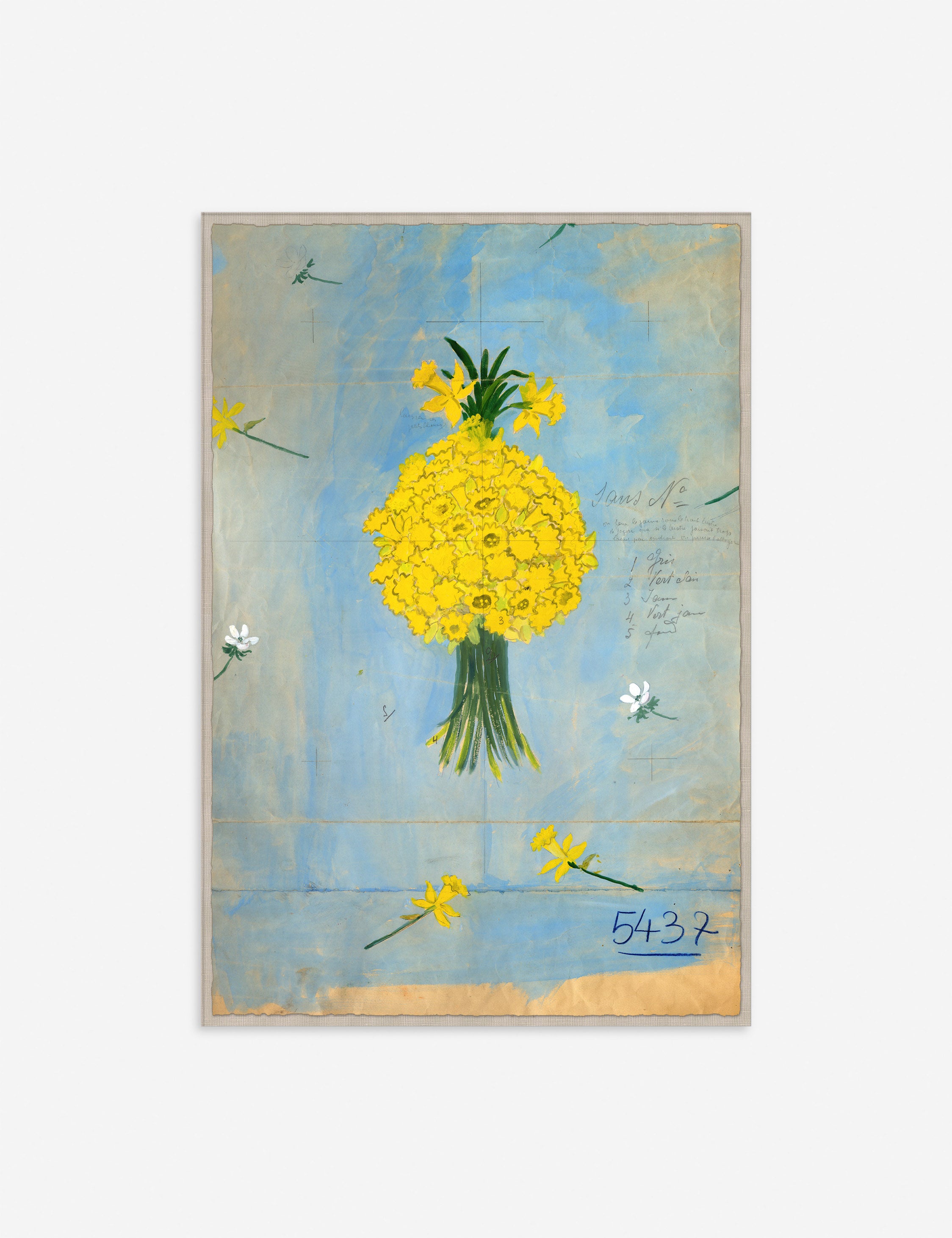 Paule Marrot Jonquilles Print Bouquet - Vintage Floral Wall Art for Home Decor, Living Room, Bedroom & Office