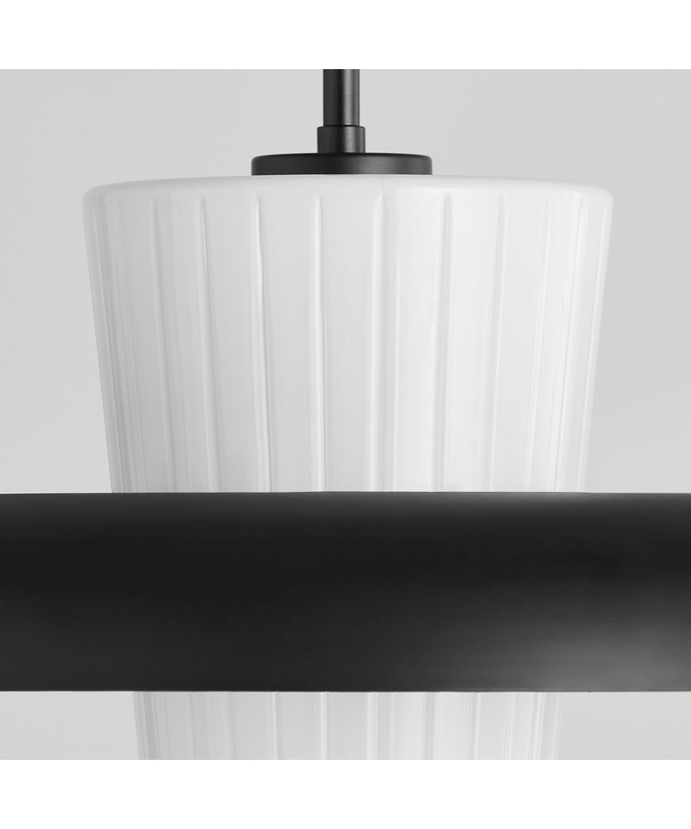 1 Light Pendant Light Fixture in Matte Black - Modern Hanging Light for Kitchen Island, Dining Room, or Bedroom