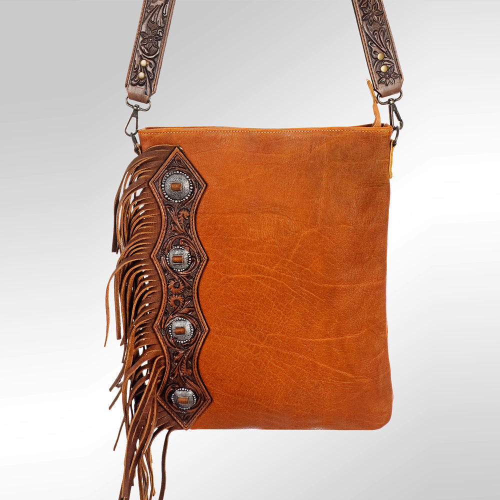 American Darling ADBG467 Genuine Leather Women's Western Handbag - Hand-Tooled Chaps Bag Purse for Cowgirl Style & Rodeo Events