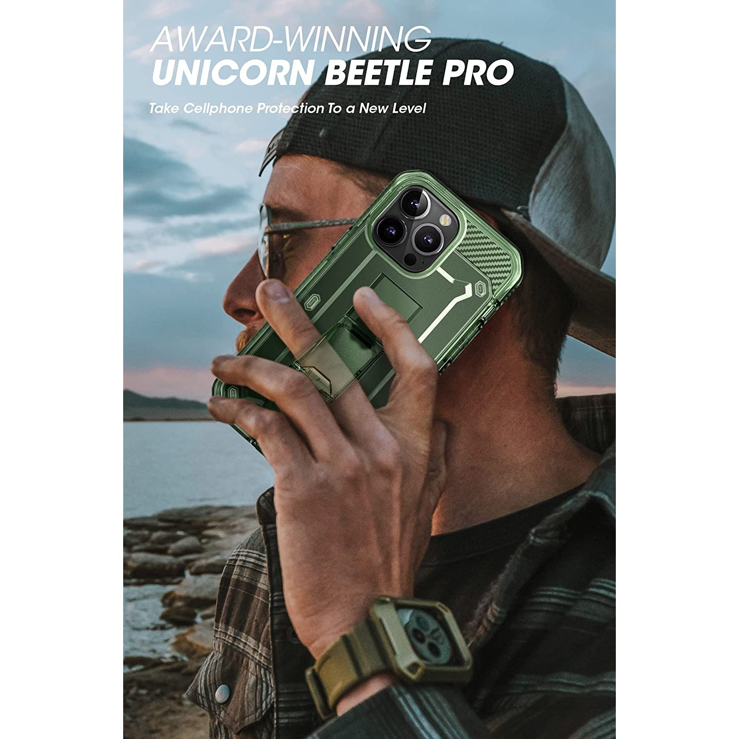 iPhone 14 Pro Max 6.7 Inch Unicorn Beetle PRO Rugged Case - Green Fog | Shockproof & Drop Protection | Perfect for Outdoor Adventures, Construction Work & Extreme Sports