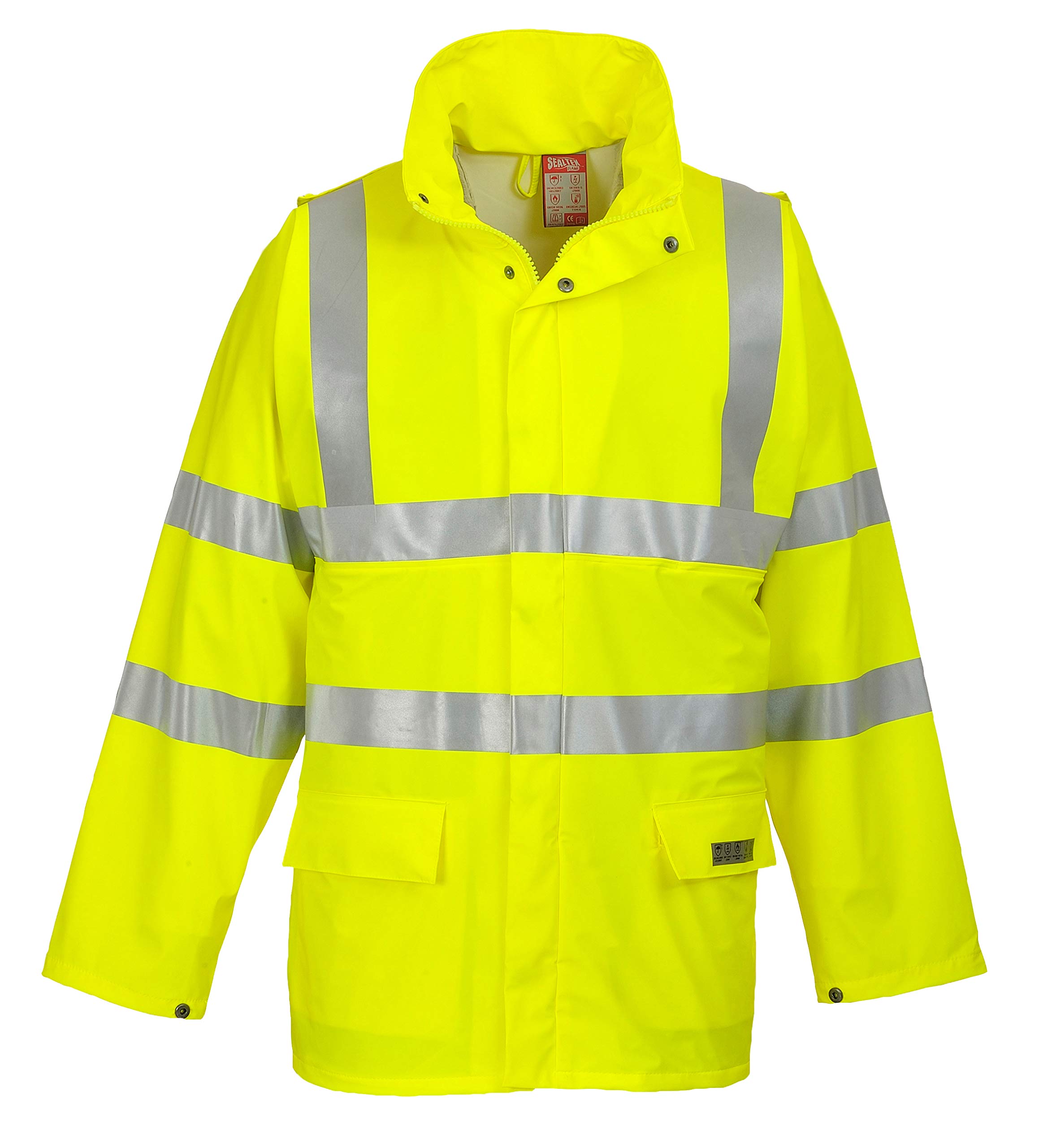 Portwest Men's Flapped Work Jacket - Durable & Water-Resistant for Outdoor Work, Construction & Hiking | Heavy Duty Safety Jacket with Multiple Pockets