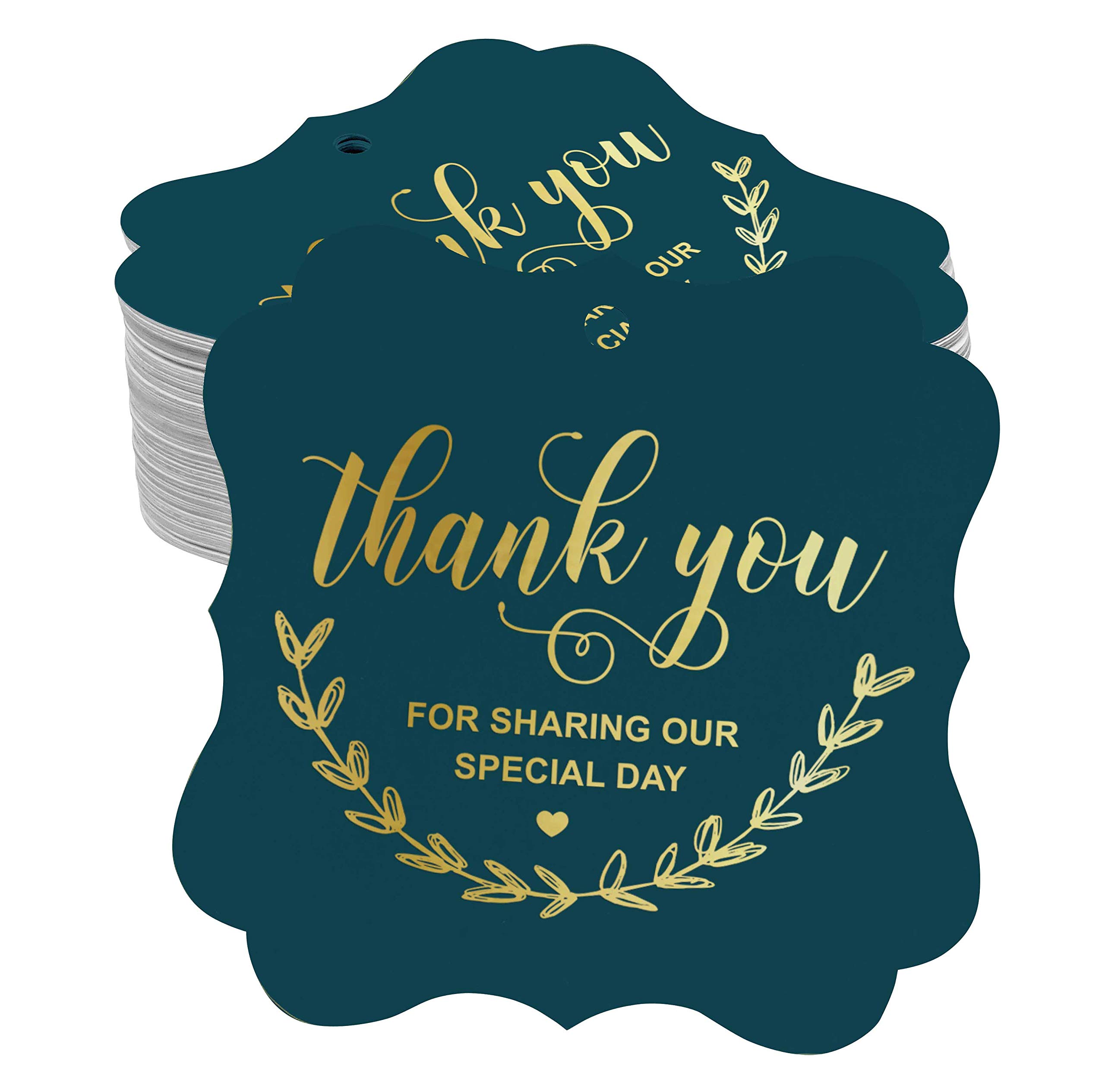 Elegant Real Gold Foil Bottle Tags - 100 Pack for Bridal Showers, Baby Showers, Weddings, Birthdays & Retirement Parties - Perfect for Wine Bottles, Champagne & Gift Decorations