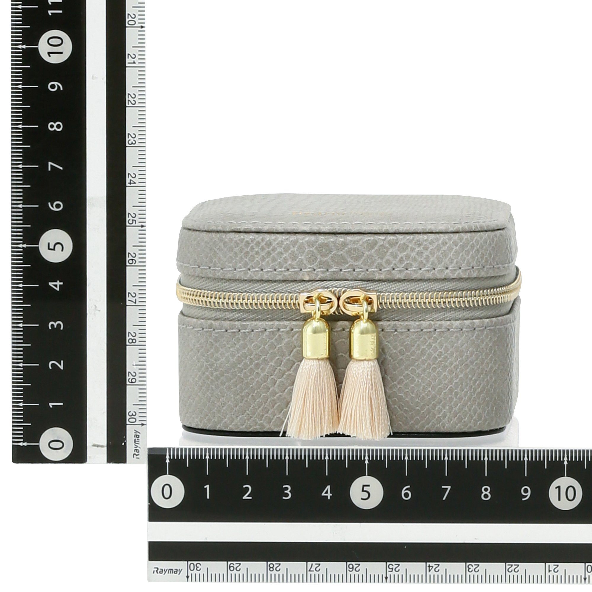 Flavia Travel Jewelry Box Gray - Portable Jewelry Organizer for Necklaces, Rings & Earrings - Perfect for Vacation, Business Trips & Gifts