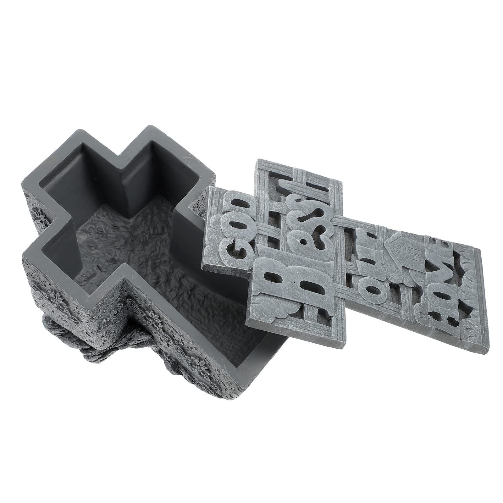 Resin Cross Decor Box - Home & Jewelry Storage Organizer for Living Room