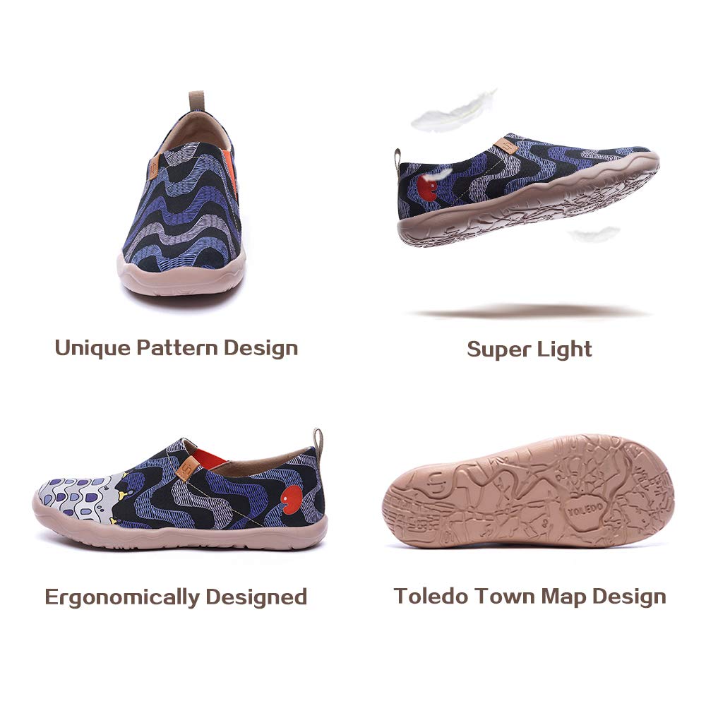 UIN Men's Art Design Slip-On Loafers - Lightweight Comfortable Travel Shoes for Walking, Casual Wear & Fashion Sneakers | Perfect for Daily Commute, Vacation & Street Style