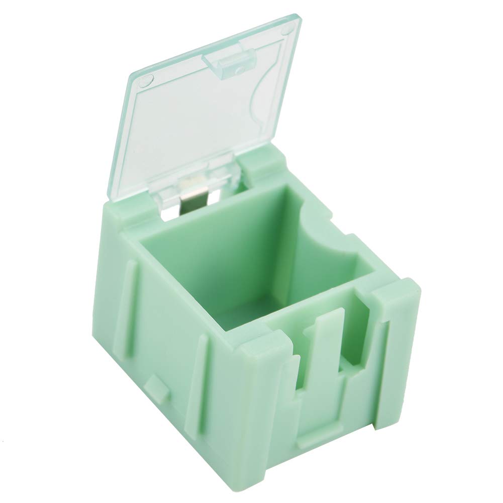 50-Piece Green IC Component Organizer Set - SMD Electronic Storage Tool Box Kit for DIY Electronics, PCB Repair & Small Parts Organization