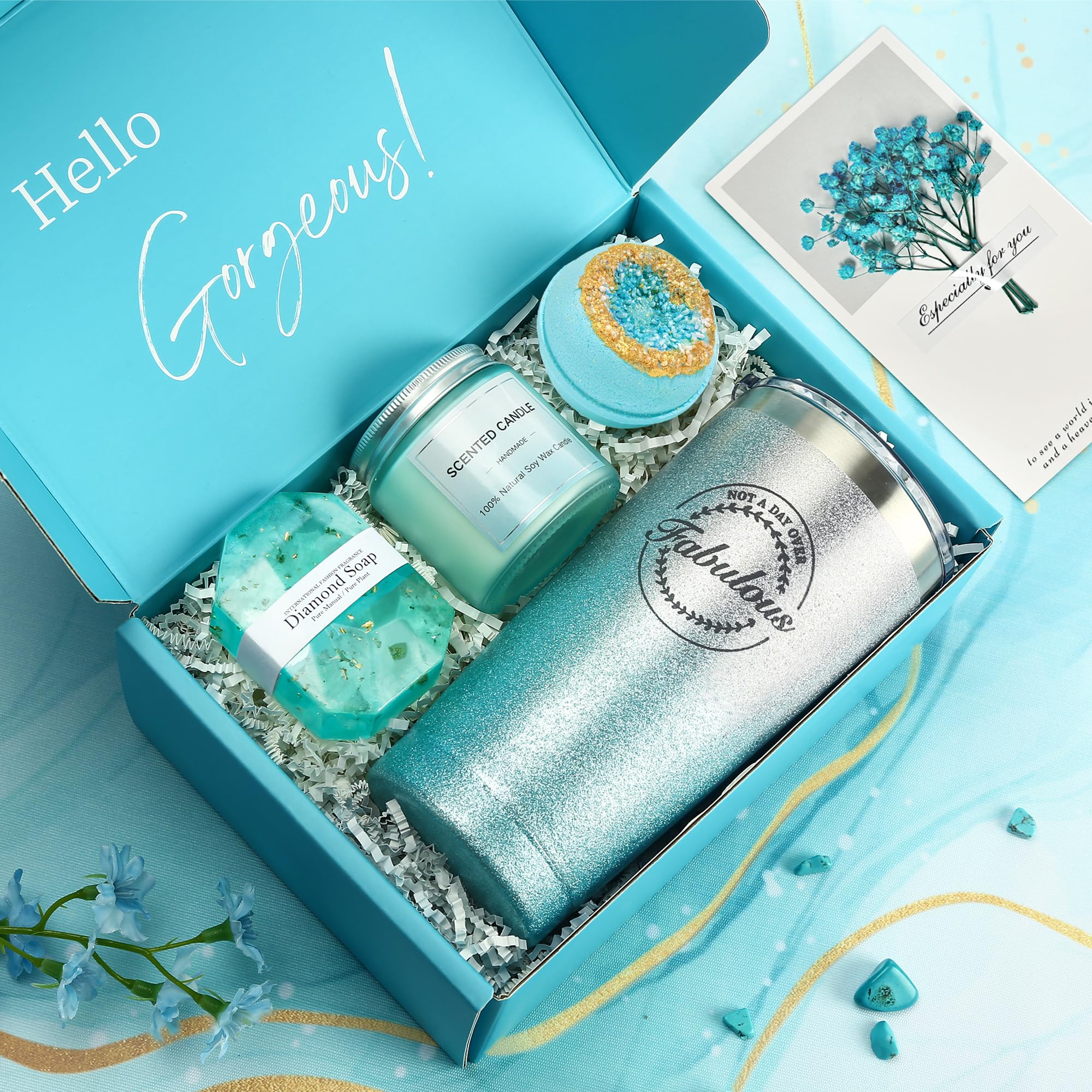 Unique Relaxing Spa Gift Basket Set for Women - Birthday, Christmas, Thank You Gifts for Mom, Sister, Best Friend, Daughter, Coworker, Wife - Perfect for Self-Care, Pampering, and Stress Relief at Home