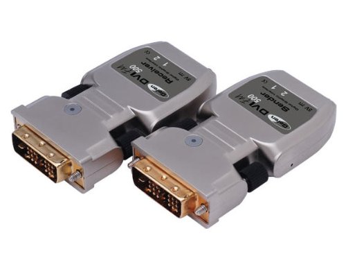 Gefen EXT-DVI-FM500-60B 500ft DVI Extender with Fiber Optic Cable - 4K Video Signal Booster for Home Theater, Gaming & Professional AV Setups