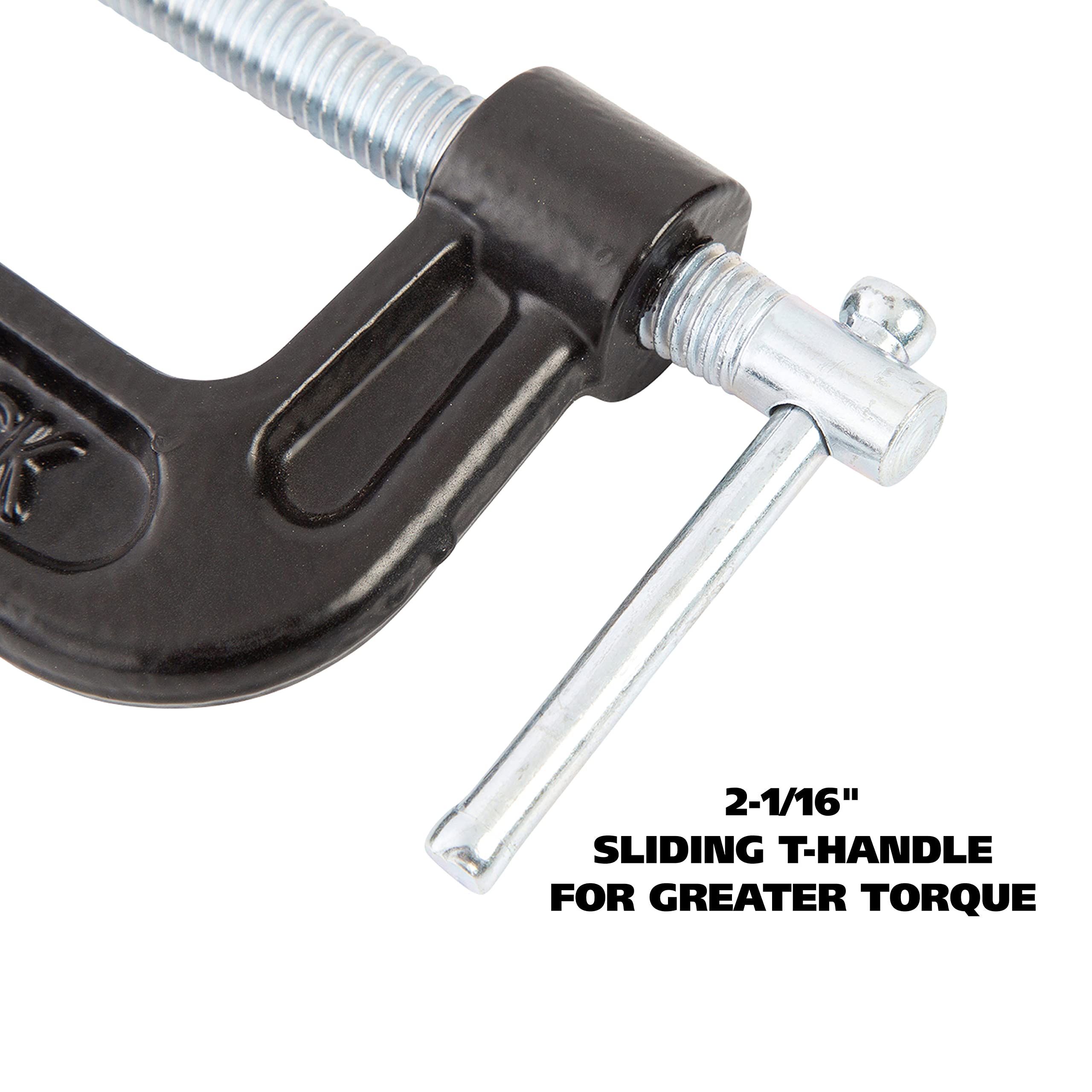 GreatNeck CC2 2-Inch C-Clamp for Woodworking & Auto Repair - Heavy Duty Clamping Tool for DIY & Welding Projects