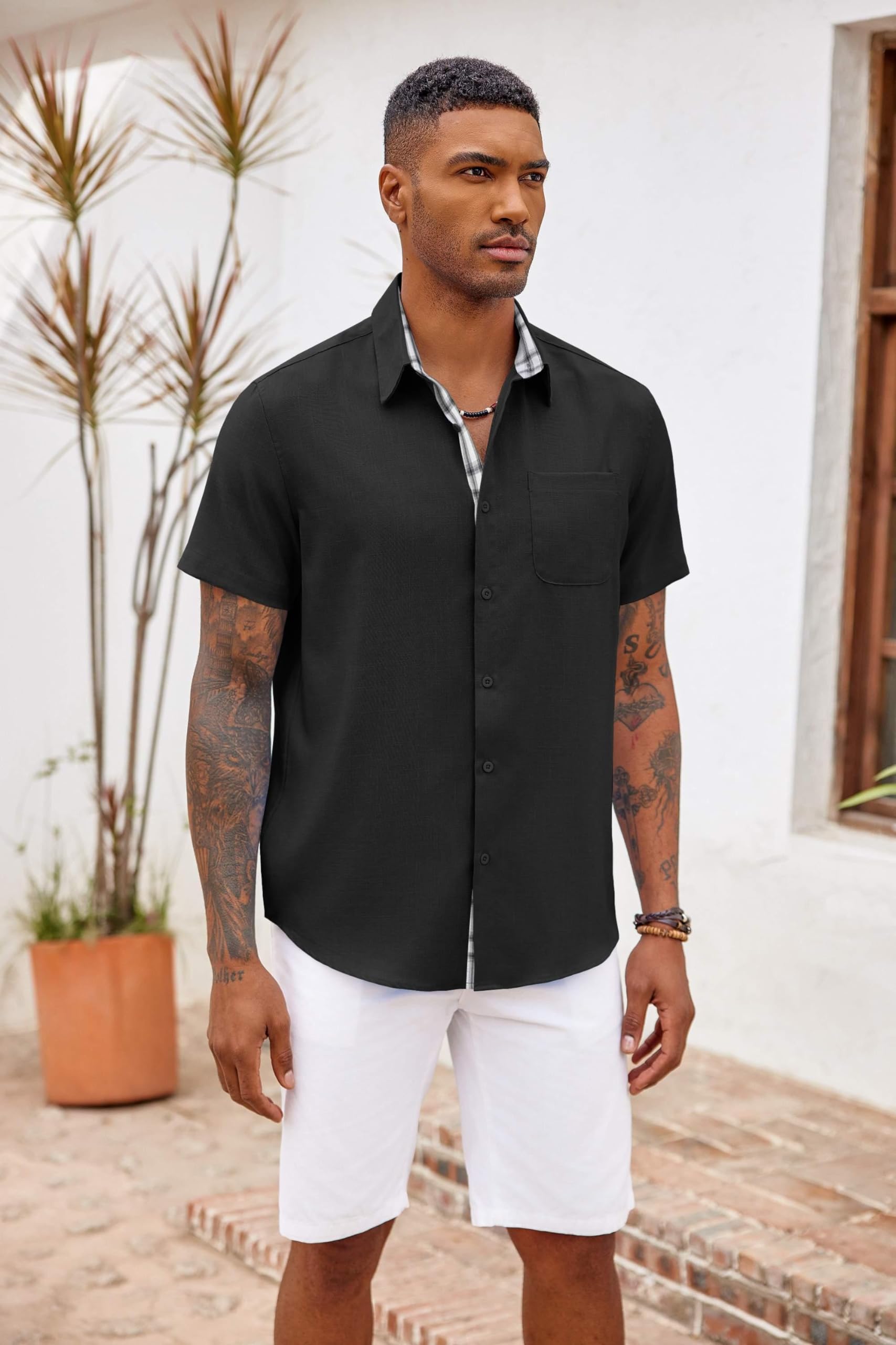 COOFANDY Men's Short Sleeve Button Down Shirts for Summer & Beach
